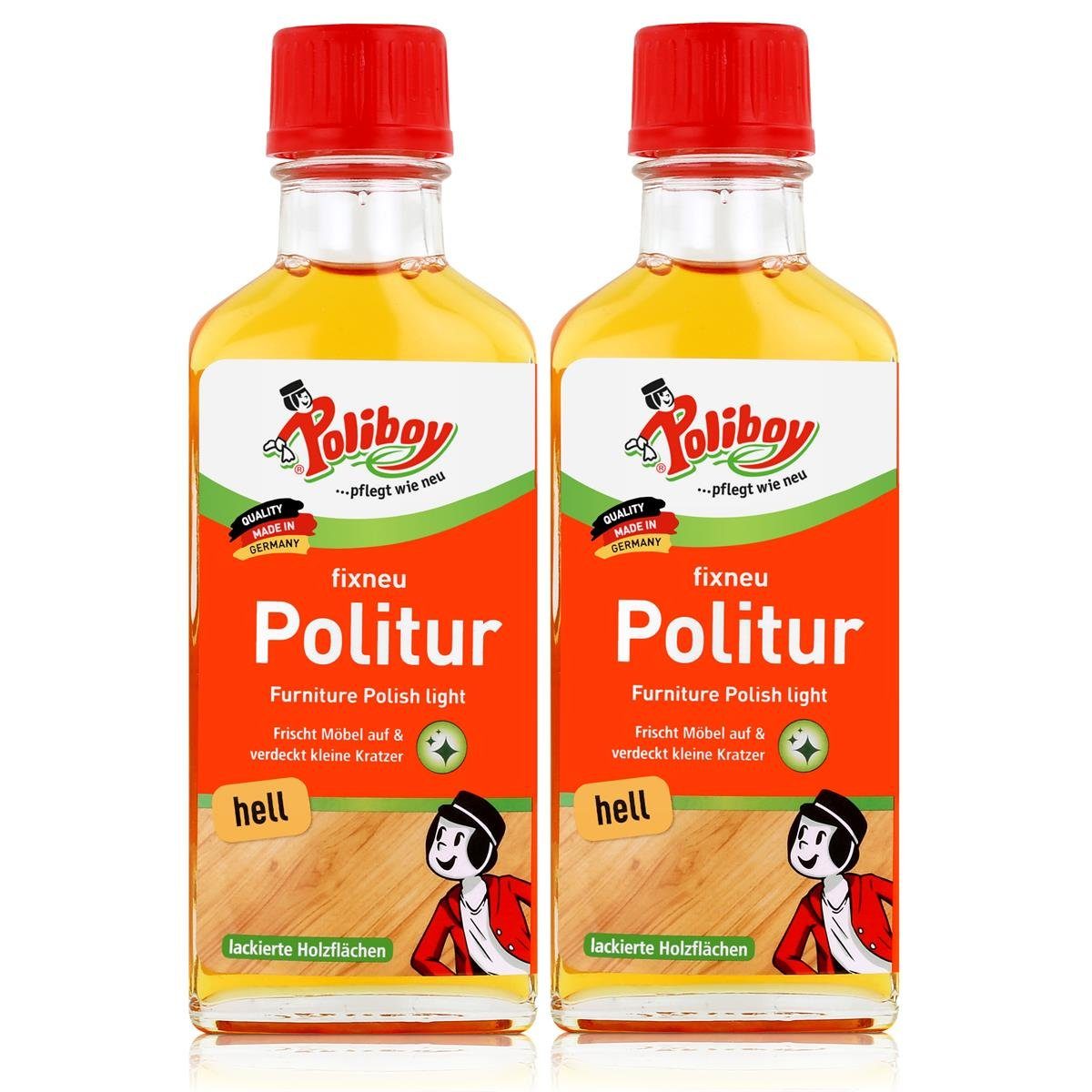 poliboy Poliboy Politur hell Universalreiniger helle Pack) Holzmöbel lackierte - Für 100ml (2er