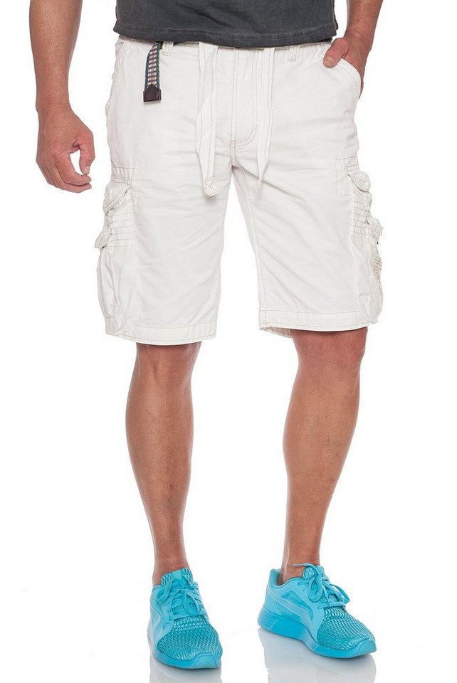 Jet Lag Cargoshorts TLZ Catalao offwhite mit Seitentaschen und Gürtel