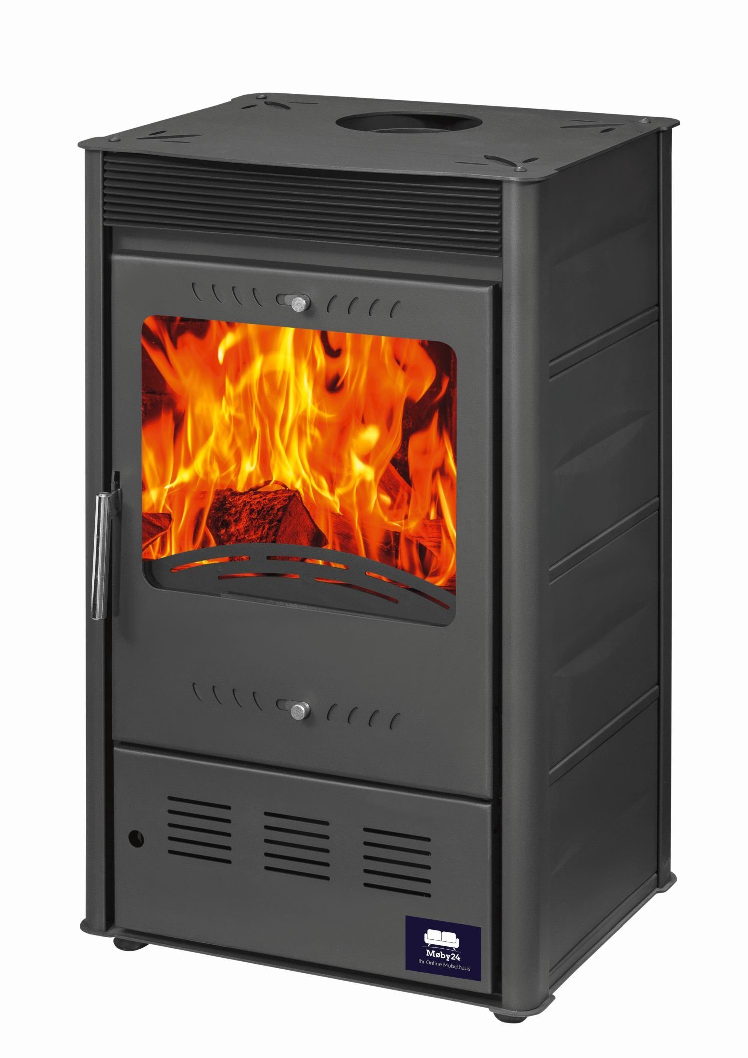 - 150mm 7 Rauchrohr möglich selbstschliessende A+ Mehrfachbelegung BimSchV (1-tlg), moeby24 kW, Anthrazit Tür / Breites Brandschutzglas / EEK Kaminofen Kaminofen KW Ofen 1-2 7,78 Rose, Kamin, Kamin