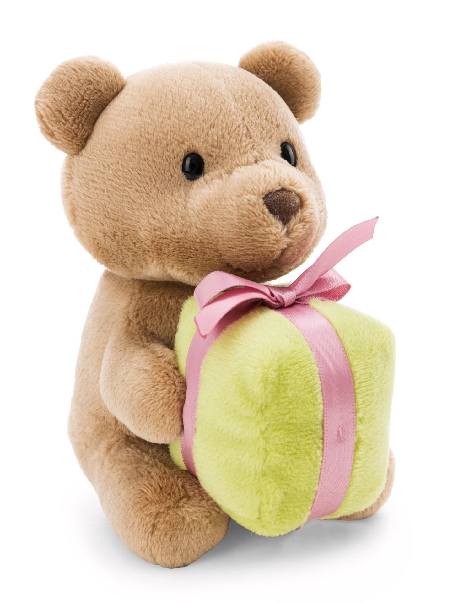 Kuscheltier Nici Bär mit Geschenk braun sitzend 13 cm Kuscheltier
