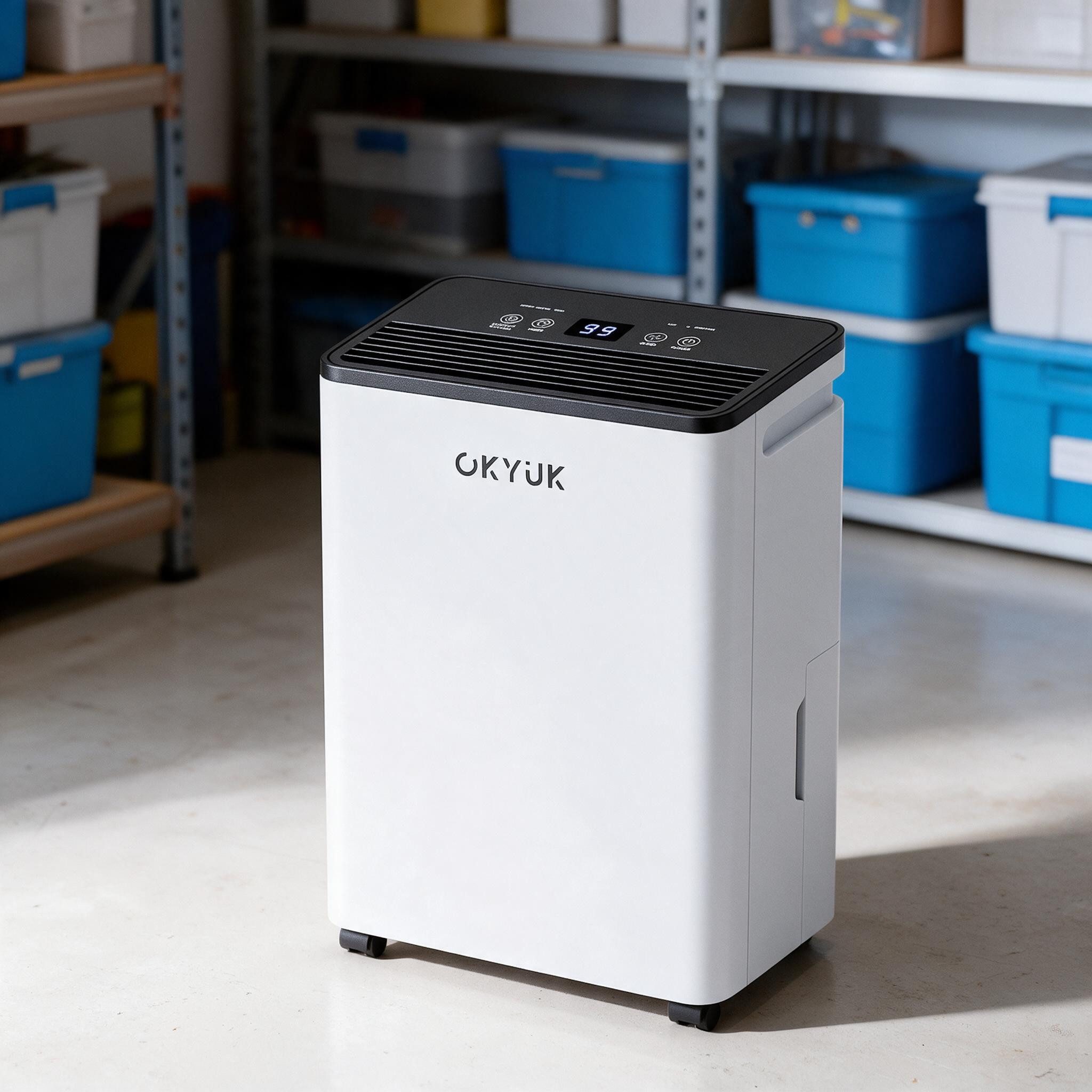 OKYUK Luftentfeuchter Luftentfeuchter 20L mit 5,5L Wassertank, leise, bis 40 m², für 100 m³ Räume, Entfeuchtung 20 l/Tag