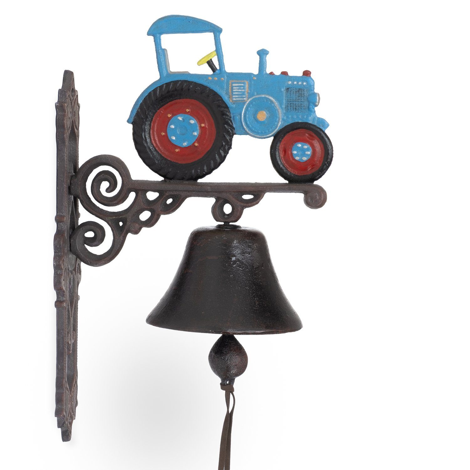 Moritz Trecker Gong blau, Glocke Wandglocke Gartenfigur Landhaus Glocke Antik Traktor Gusseisen (Wandglocke), Klingel Türglocke