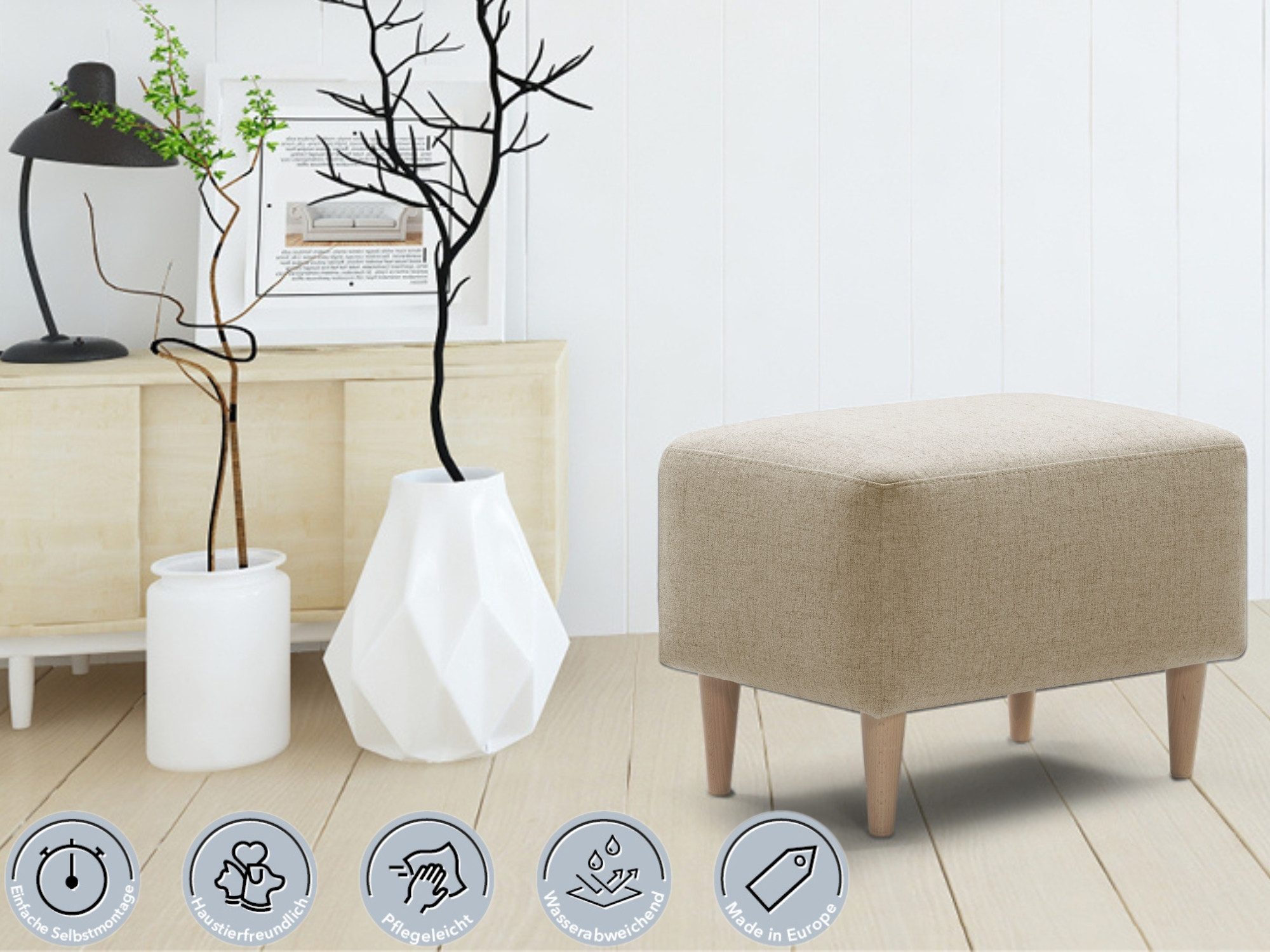 XDREAM Polsterhocker bequemer und moderner Fusshocker, gepolstert (1 St), v günstig online kaufen