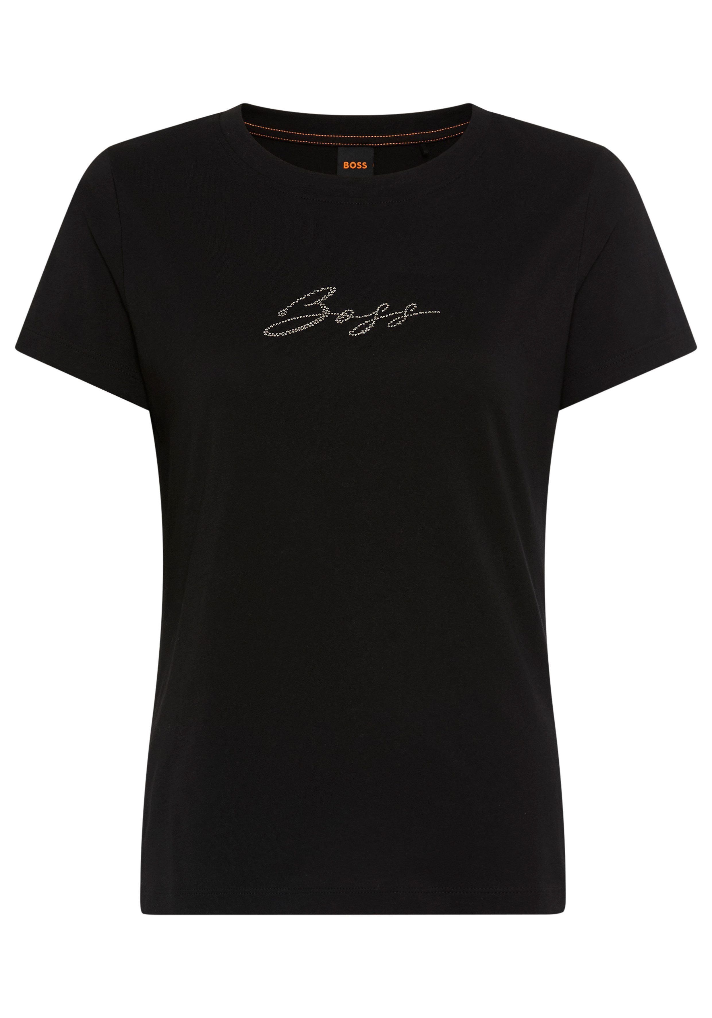 BOSS ORANGE T-Shirt Esogo_MA_crystal Premium Damenmode mit glitzer Logoschr günstig online kaufen