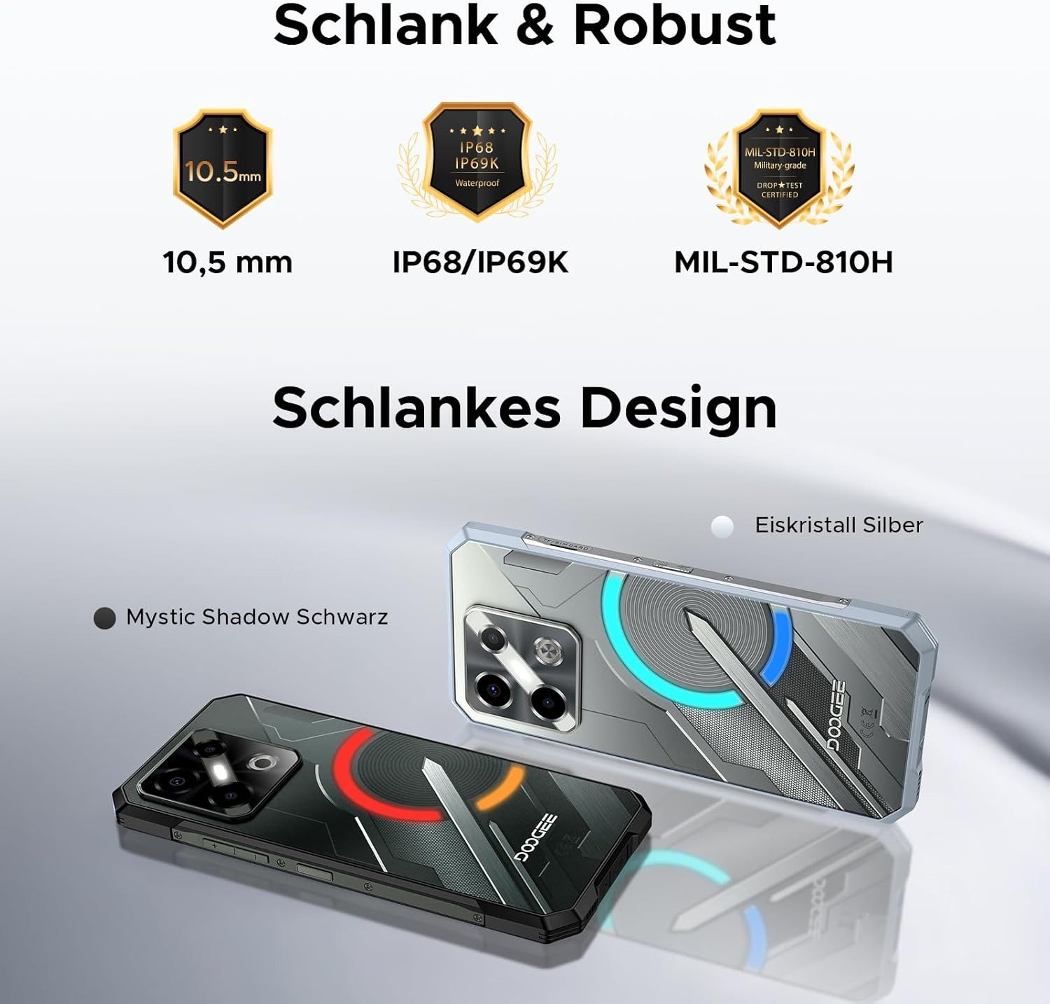 DOOGEE Blade GT Play 8GB+256GB/2TB TF, 6.72“FHD+ Ultradünn Smartphone Smartphone (6.72 Zoll, 256 GB Speicherplatz, 50 MP Kamera, 5800mAh,Dual 5G SIM,NFC, Fingerabdruck,Face ID,BT5.2)