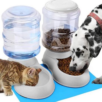 Rnemitery Futterspender Haustier Automatischer Wasserspender&Futterautomat für Hunde Katzen