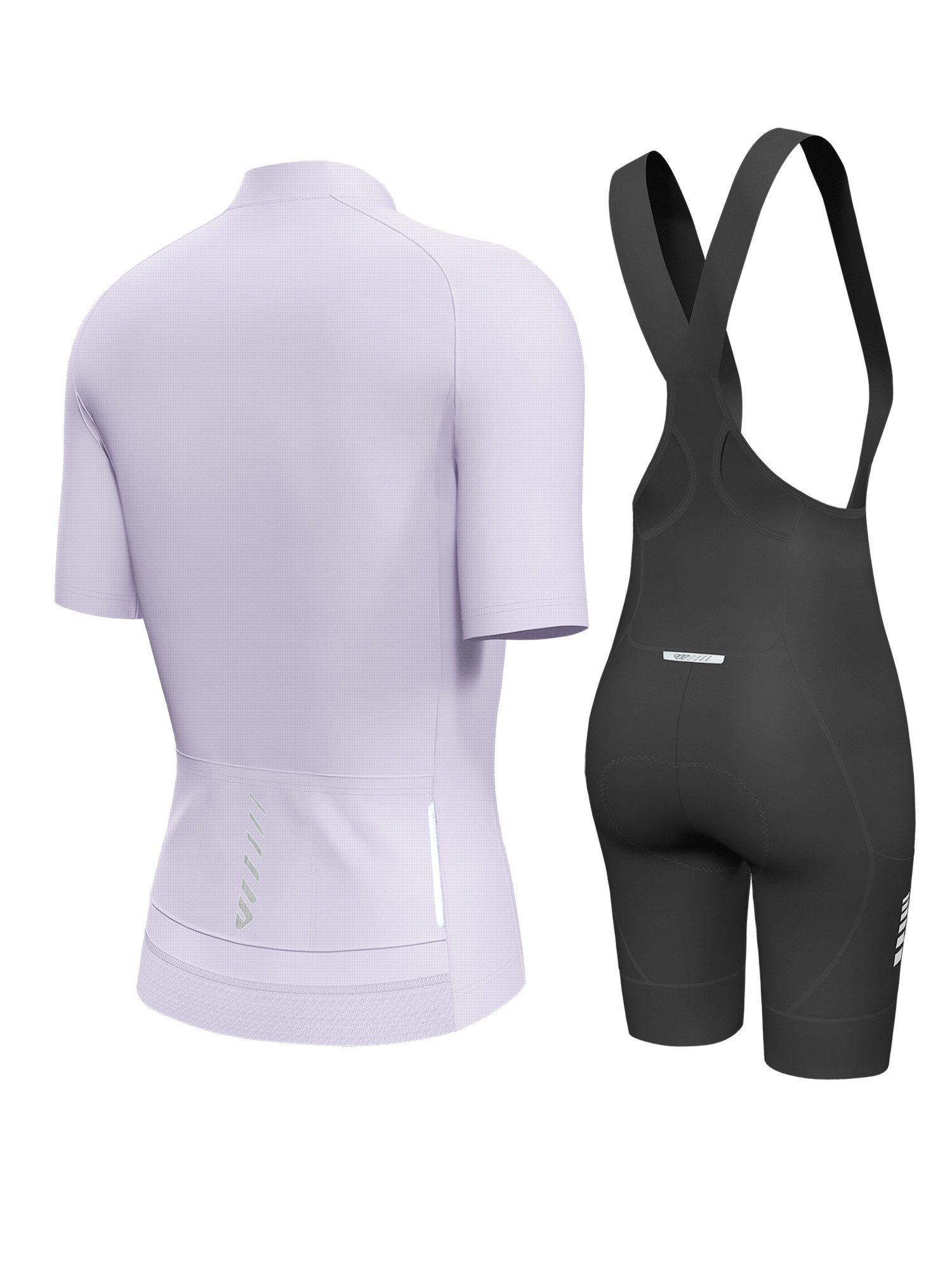 Wulibike Radtrikot Damen 2-tlg. Urban Fitness Fahrradbekleidungsset, Damen Radtrikot-Set (2-tlg) Figurbetontes Netz-Trikot & High-Waist Bib-Shorts mit Schaumpolster