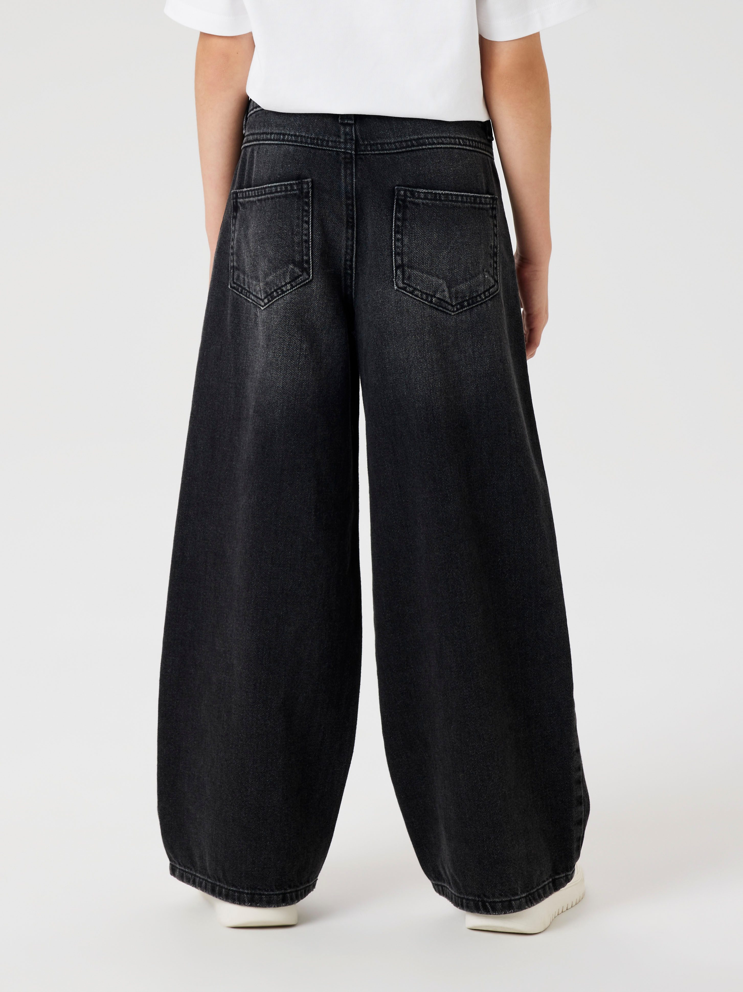 Name It 5-Pocket-Jeans NKFROSE für Mädchen mit Destroyed-Effekt und hohem Bund normal, Denim, Abriebeffekte, Reißverschluss