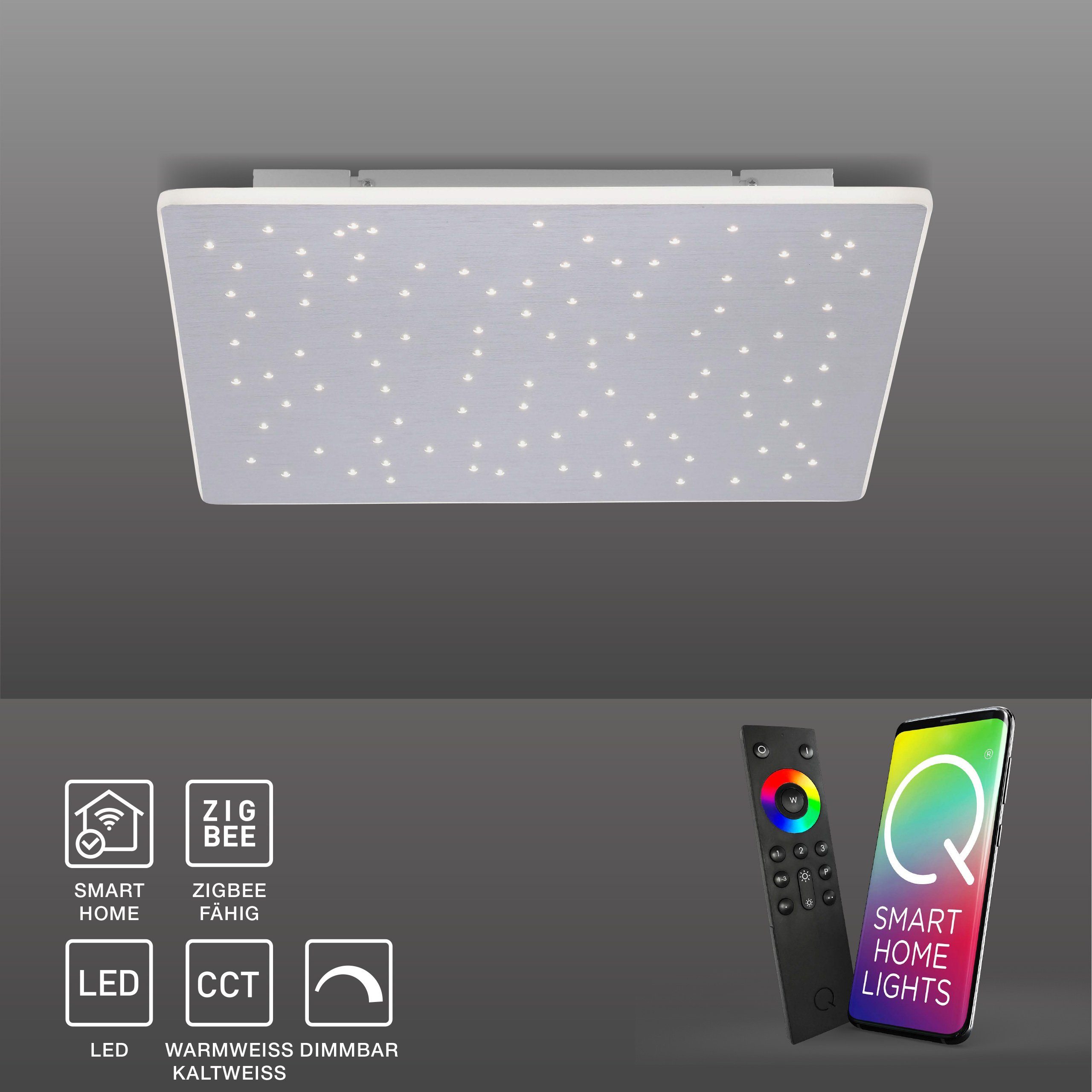 Paul Neuhaus Smarte LED-Leuchte LED Panel Deckenlampe Q - NIGHTSKY Smart Home, Smart Home, CCT-Farbtemperaturregelung, Dimmfunktion, Memoryfunktion, mit Leuchtmittel, Warmweiß bis Tageslichtweiß, CCT Lichtfarbwechsel, dimmbar Fernbedienung APP
