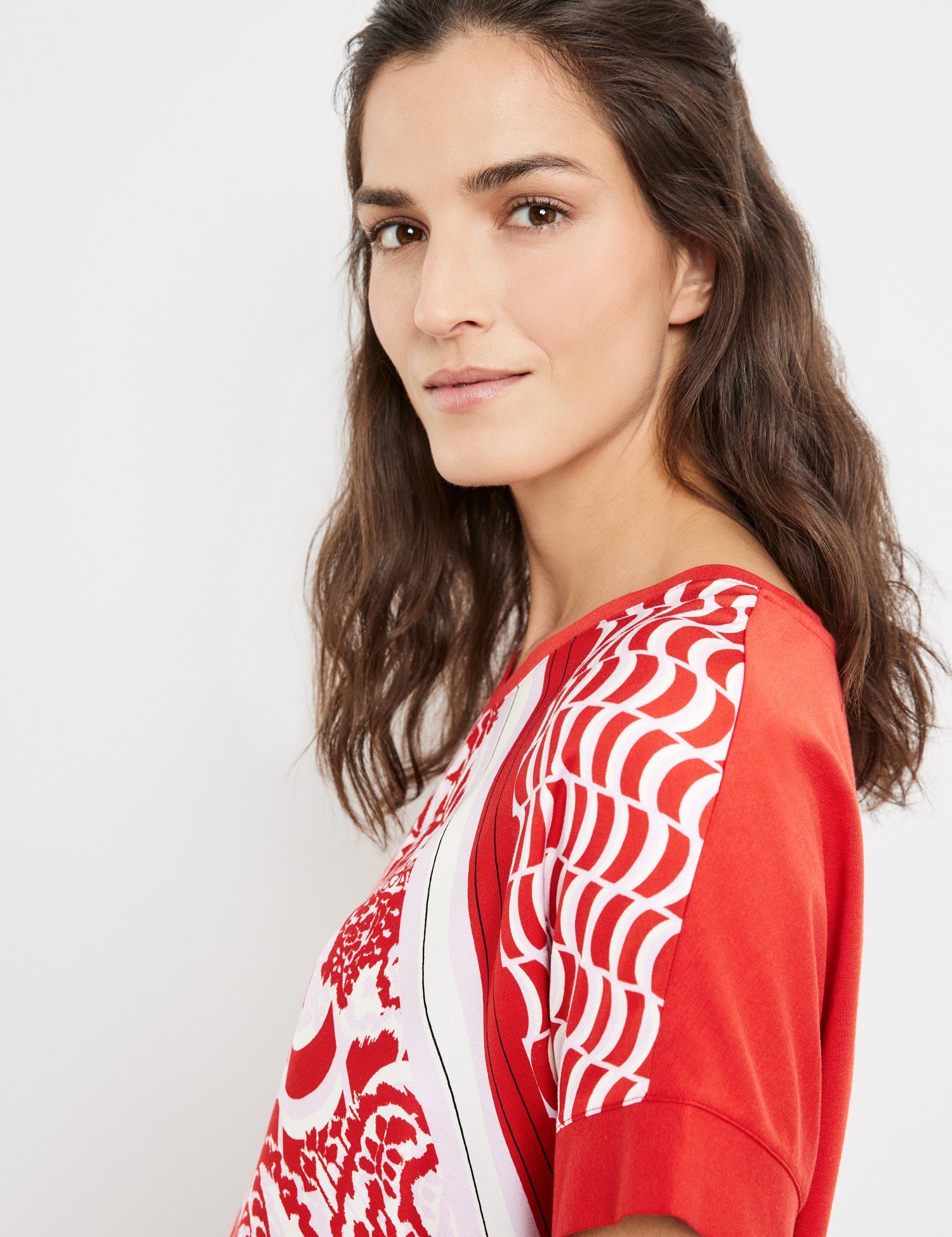 GERRY WEBER Halstuch Halbarmshirt Mit Tuchdruck