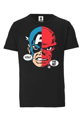 LOGOSHIRT T-Shirt Captain America And Red Skull Faces mit coolem Frontprint
