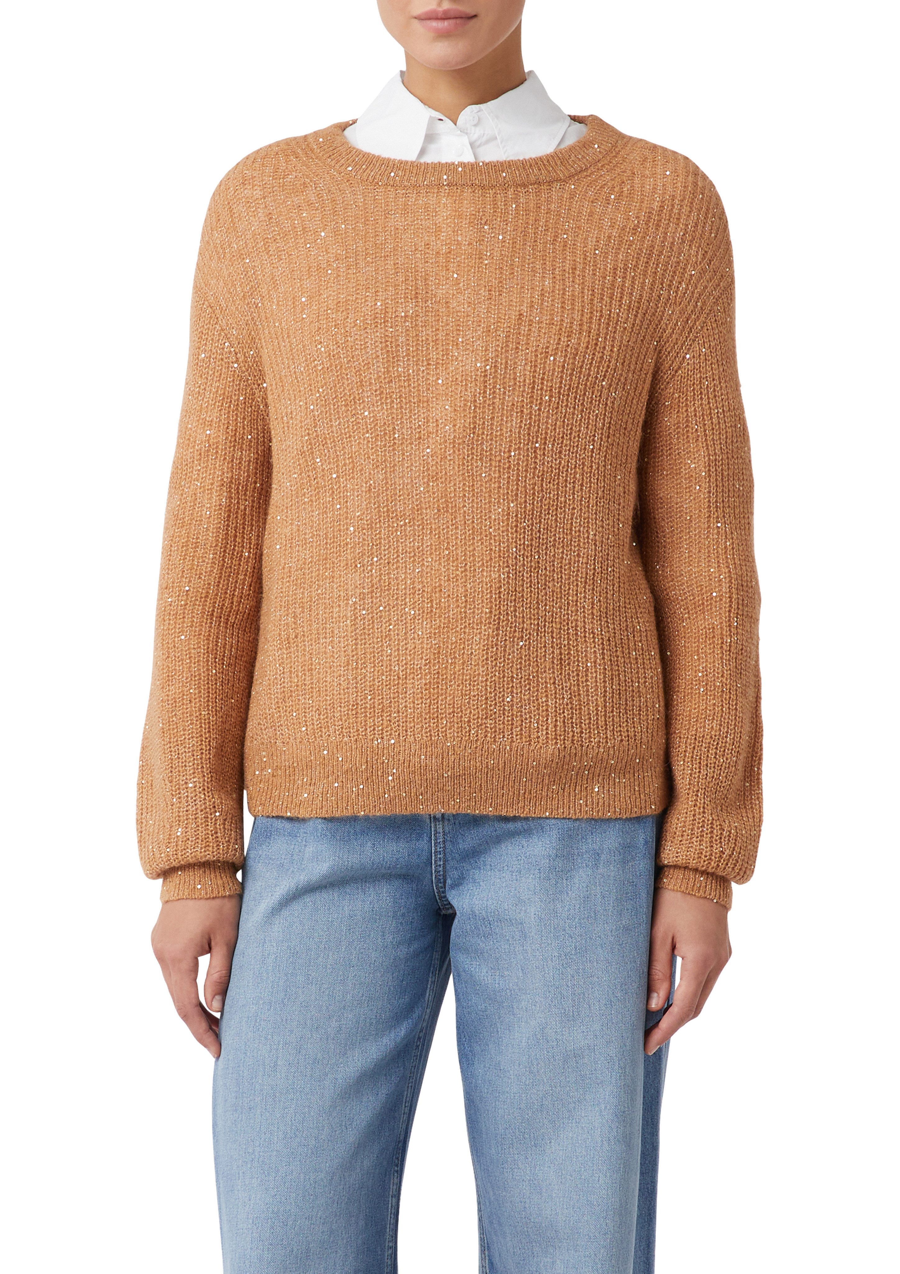 comma Strickpullover mit Glitzer-Details