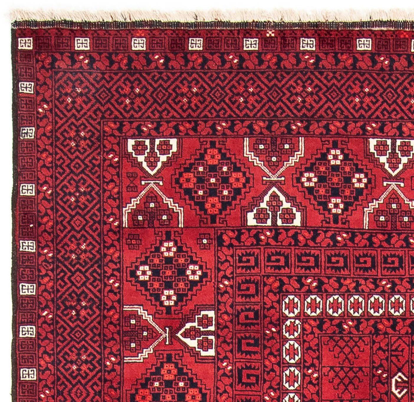 Orientteppich Turkaman mit Wohnzimmer, - rechteckig, 159 cm dunkelrot, 6 mm, Höhe: Zertifikat x Handgeknüpft, morgenland, - Einzelstück 246