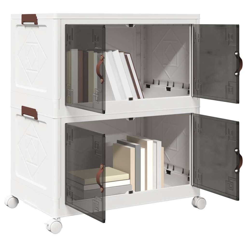 vidaXL Rollwagen Aufbewahrungsbox mit Rädern Stapelbar 2-stöckig 75 L 64x40x76cm, (1 St)