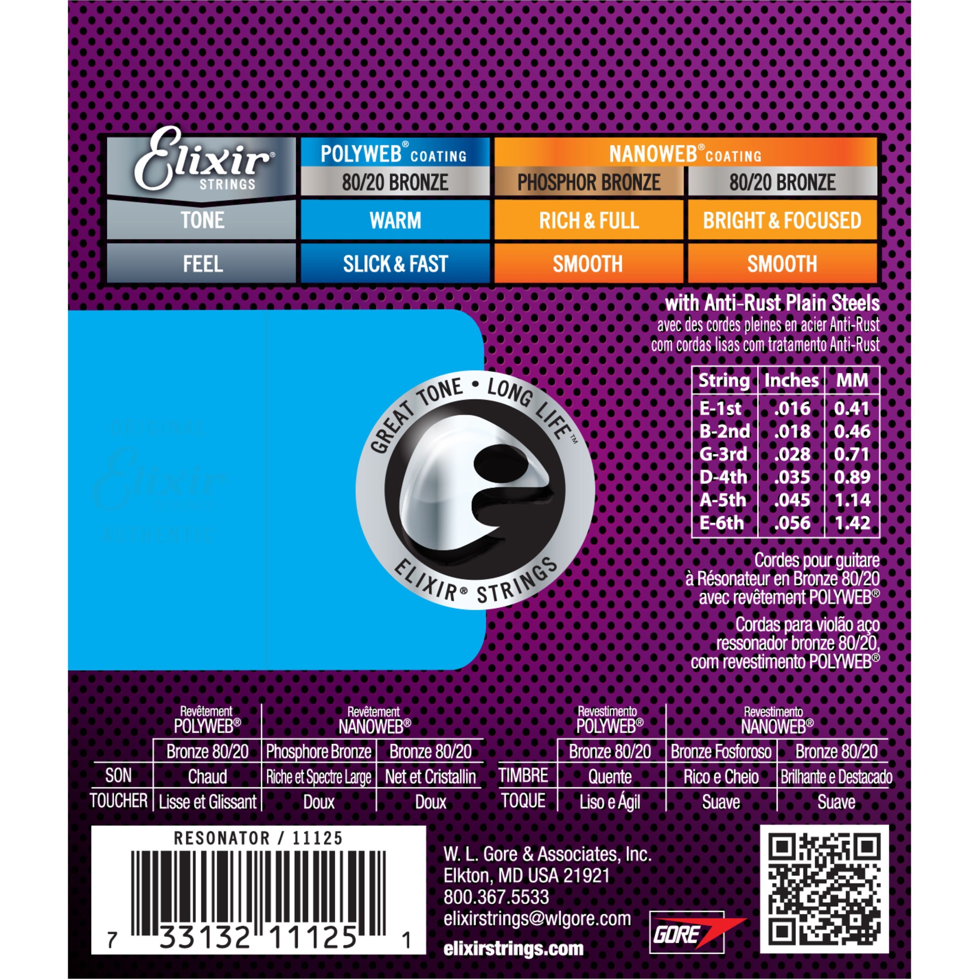 Elixir Saiten, 11125 Polyweb Acoustic 16-56 - Saiten
