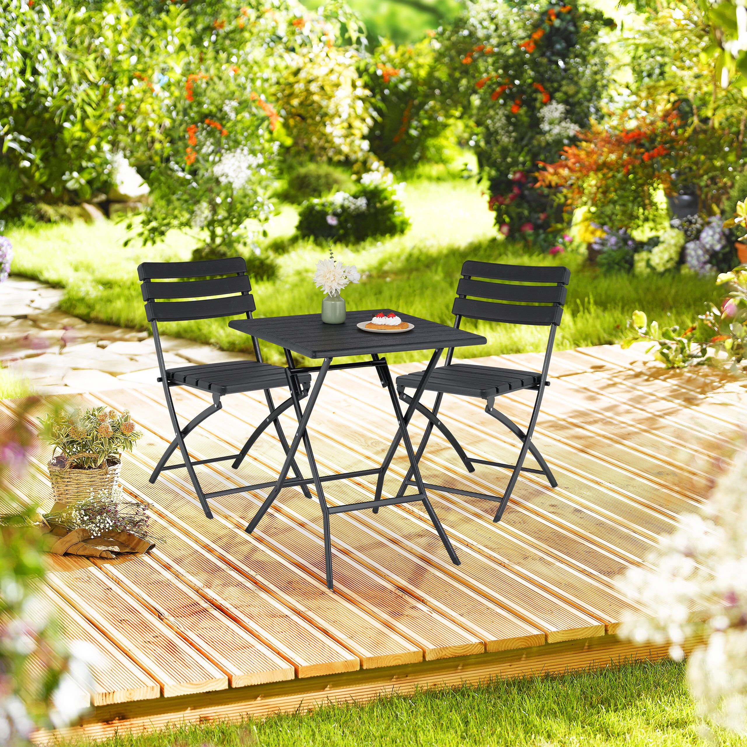 relaxdays Balkonset Balkonmöbel Set 3-teilig in günstig online kaufen