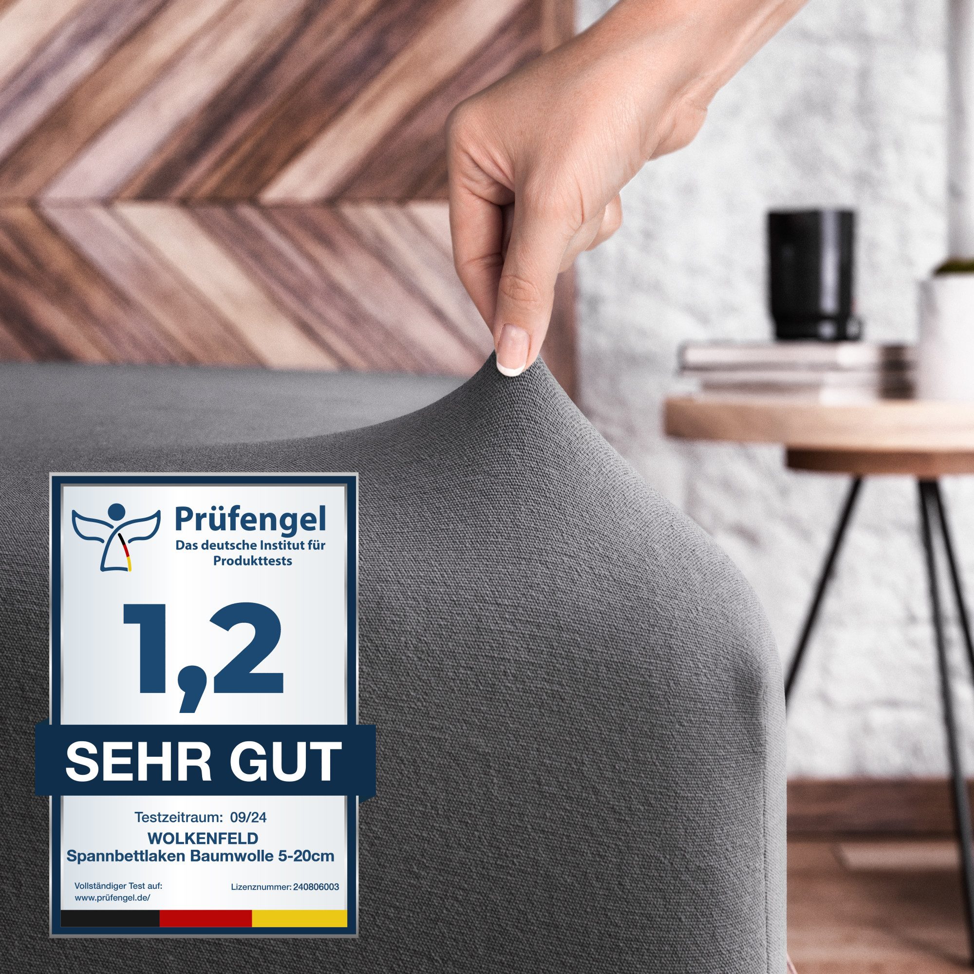 Wolkenfeld Spannbettlaken 100% Baumwolle - Superweiches Bettlaken für Matratzen von 5 bis 20cm, Jersey, Gummizug: Starker & Flexibler Super-Stretch Gummizug für maximalen Halt, Rutschfest & Blickdicht - 90x200, 140x200, 160x200, 180x200 200x200