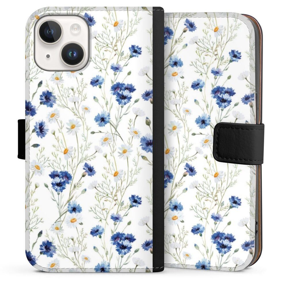 DeinDesign Handyhülle Muster Blume Blumen Flower Pattern 6, Apple iPhone 14 Hülle Handy Flip Case Wallet Cover Handytasche Leder