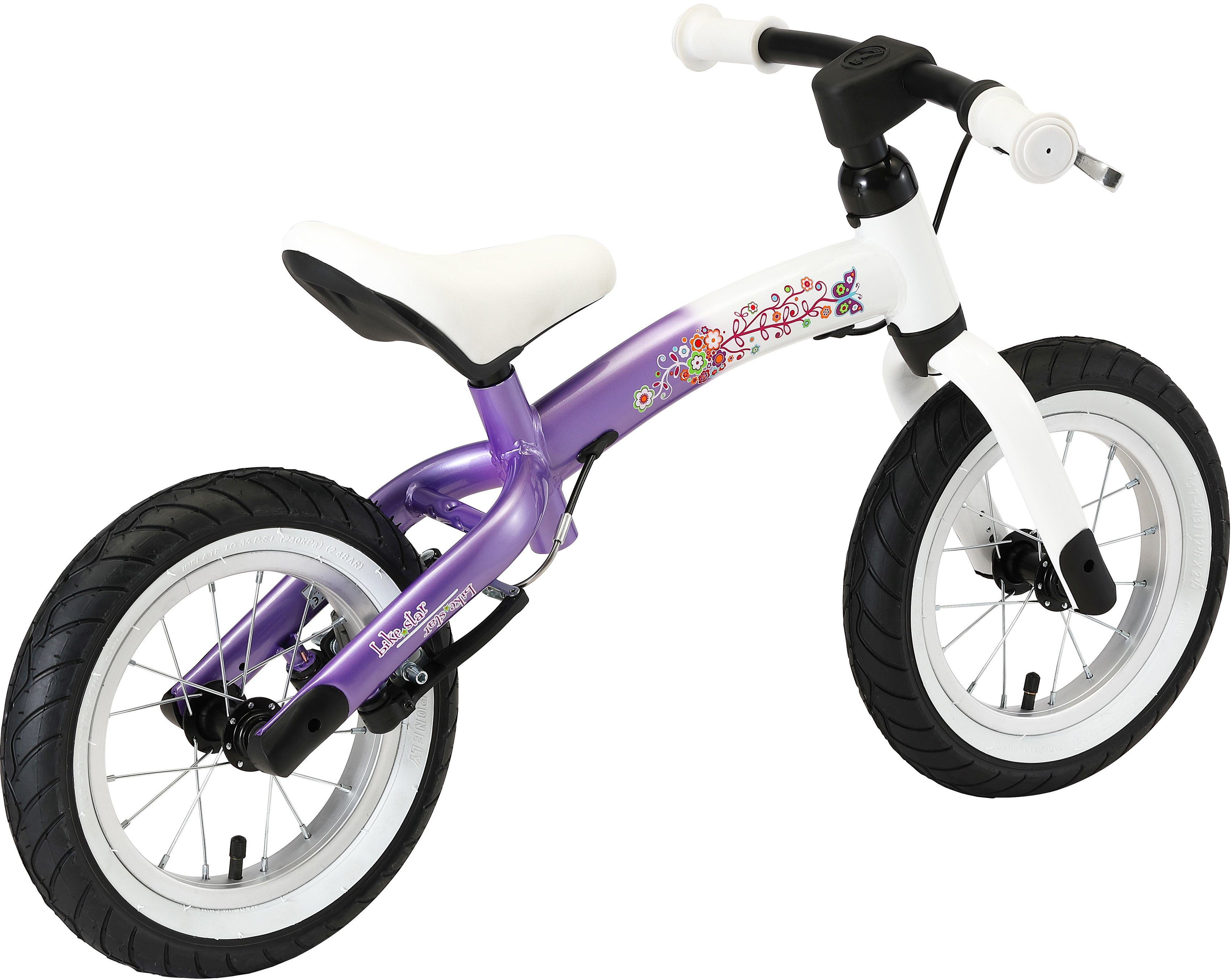 Zoll BIKESTAR 12 3 Bikestar ab mit Jahre Sport Kinderlaufrad Bremse Laufrad lila/weiß