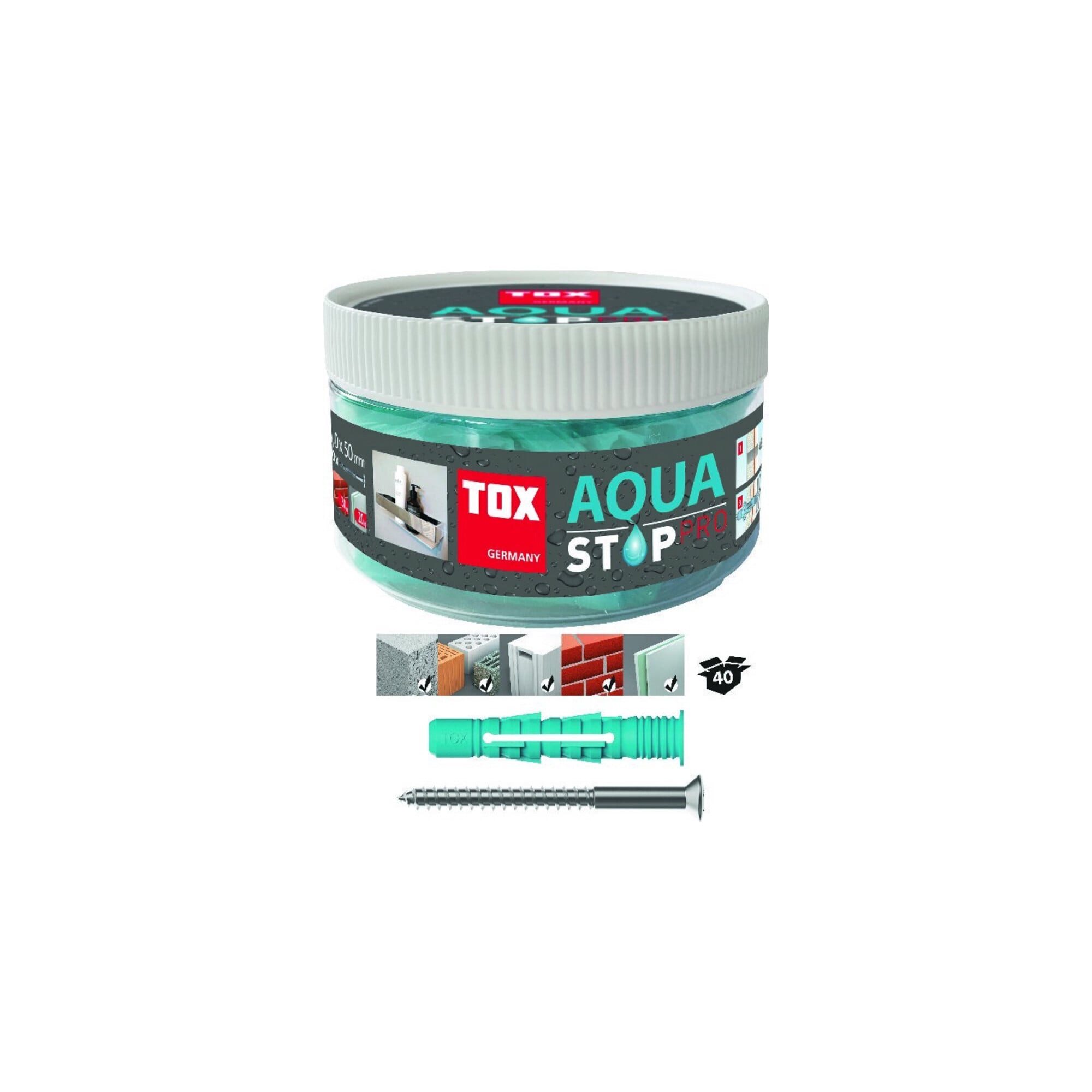 Tox Universaldübel TOX Dübel Aqua Stop Pro 8/50+Schr.in Runddose á20