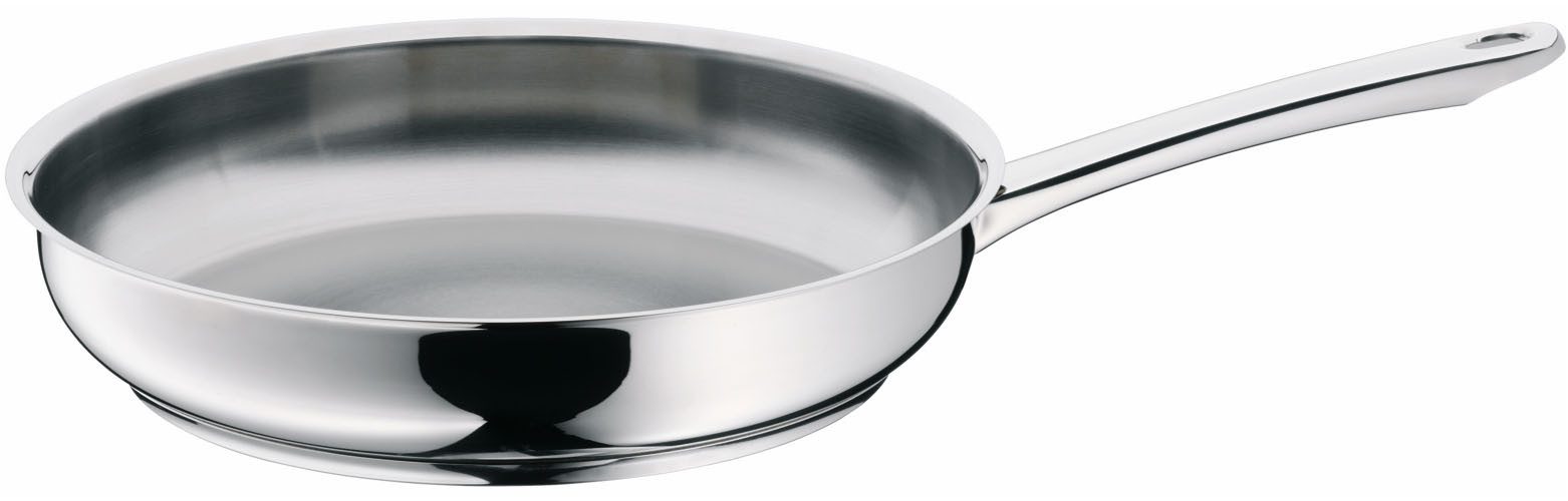 WMF Bratpfanne Profi, induktionsgeeignet, unbeschichtet, ideal für scharfes Anbraten, Cromargan® Edelstahl Rostfrei 18/10, extrem strapazierfähig und langlebig, für alle Herdarten geeignet
