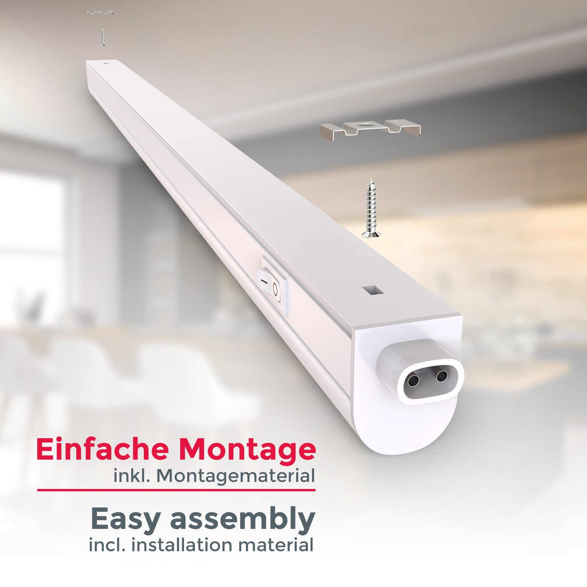 B.K.Licht LED Unterbauleuchte Lichtleiste Küchenlampe Arbeitslicht Werkstattleuchte, LED fest integriert, Neutralweiß