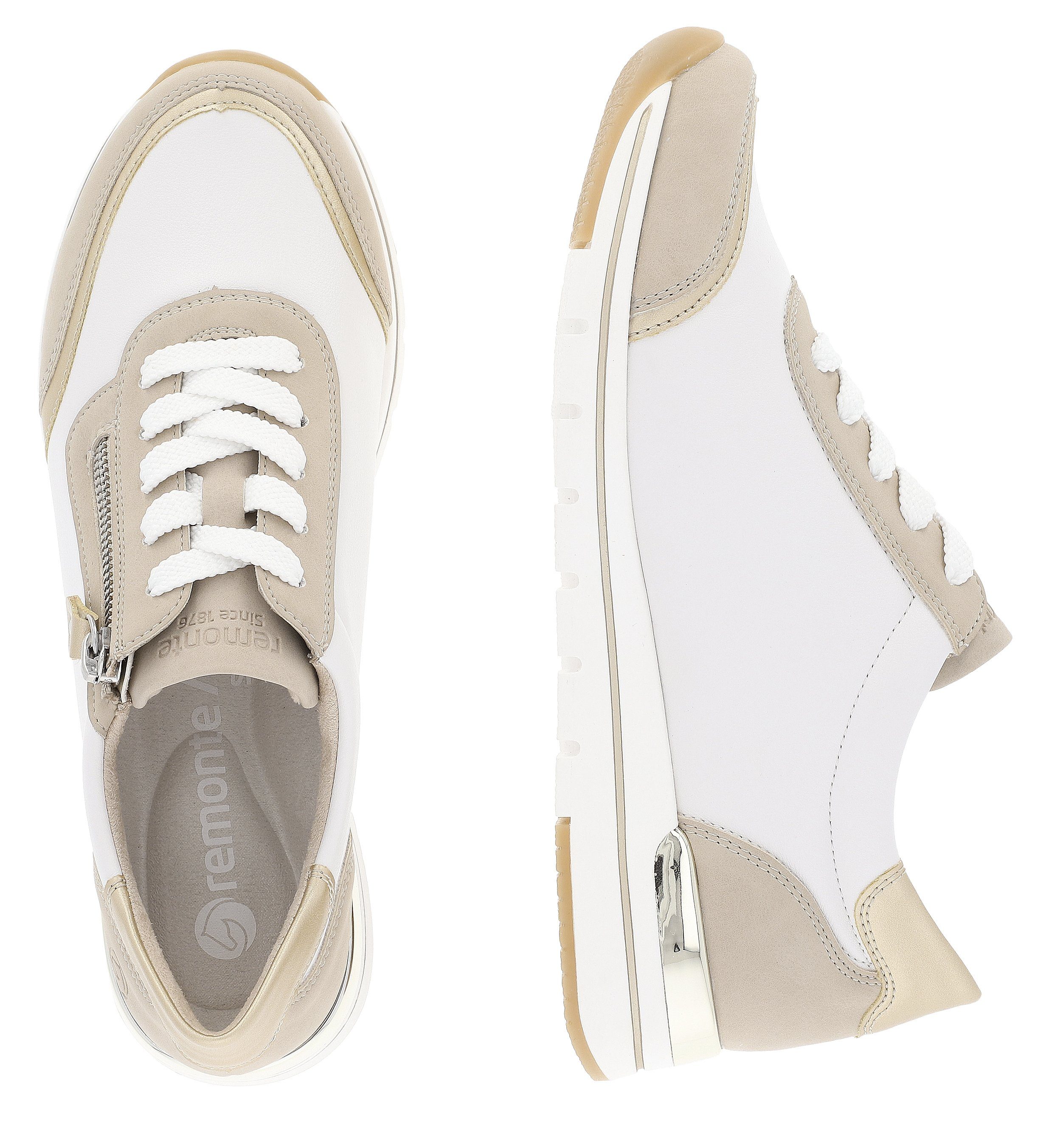 Remonte Keilsneaker mit Kontrastbesätzen, Freizeitschuh, Halbschuh, Schnürschuh