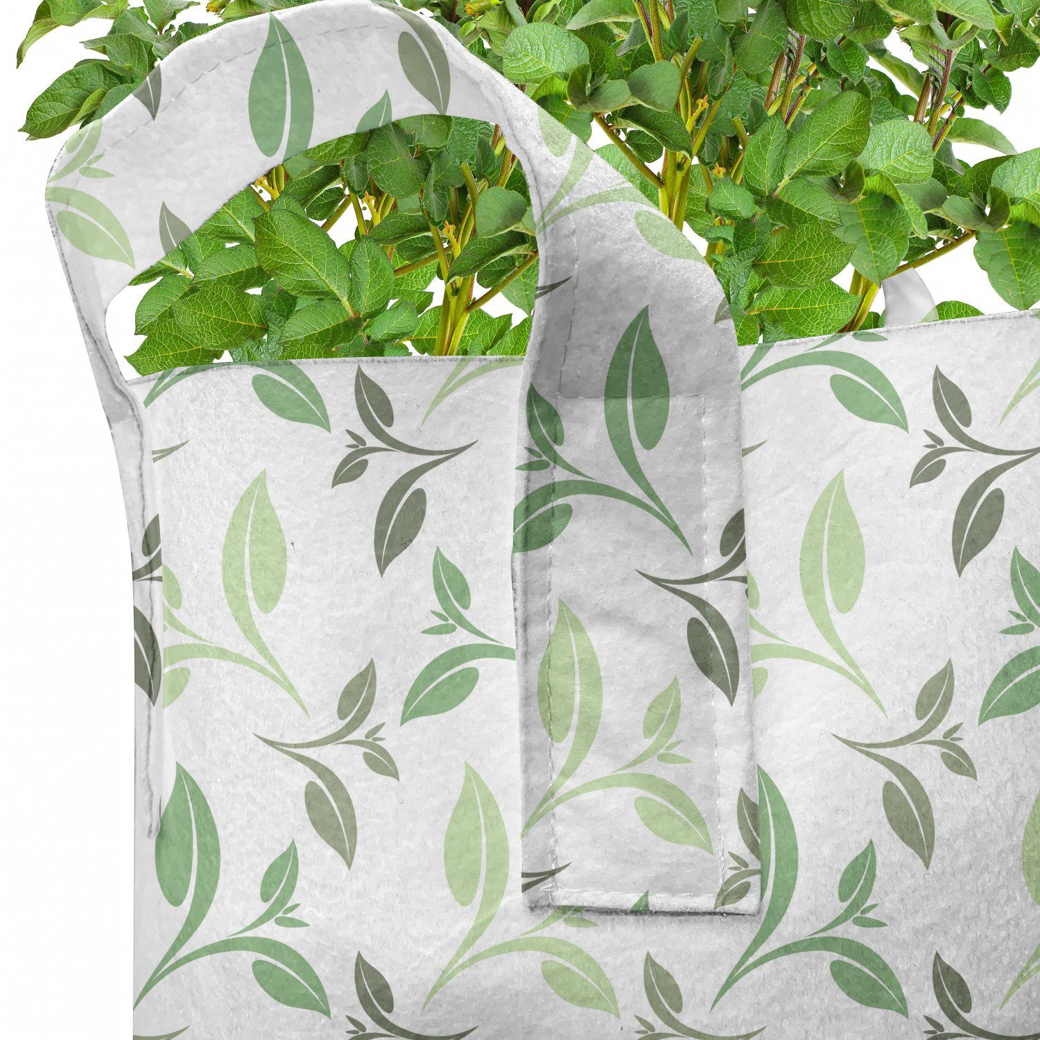 Teeblätter Stofftöpfe Farben Faded Grün für Pflanzkübel Griffen hochleistungsfähig Abakuhaus Pflanzen, mit