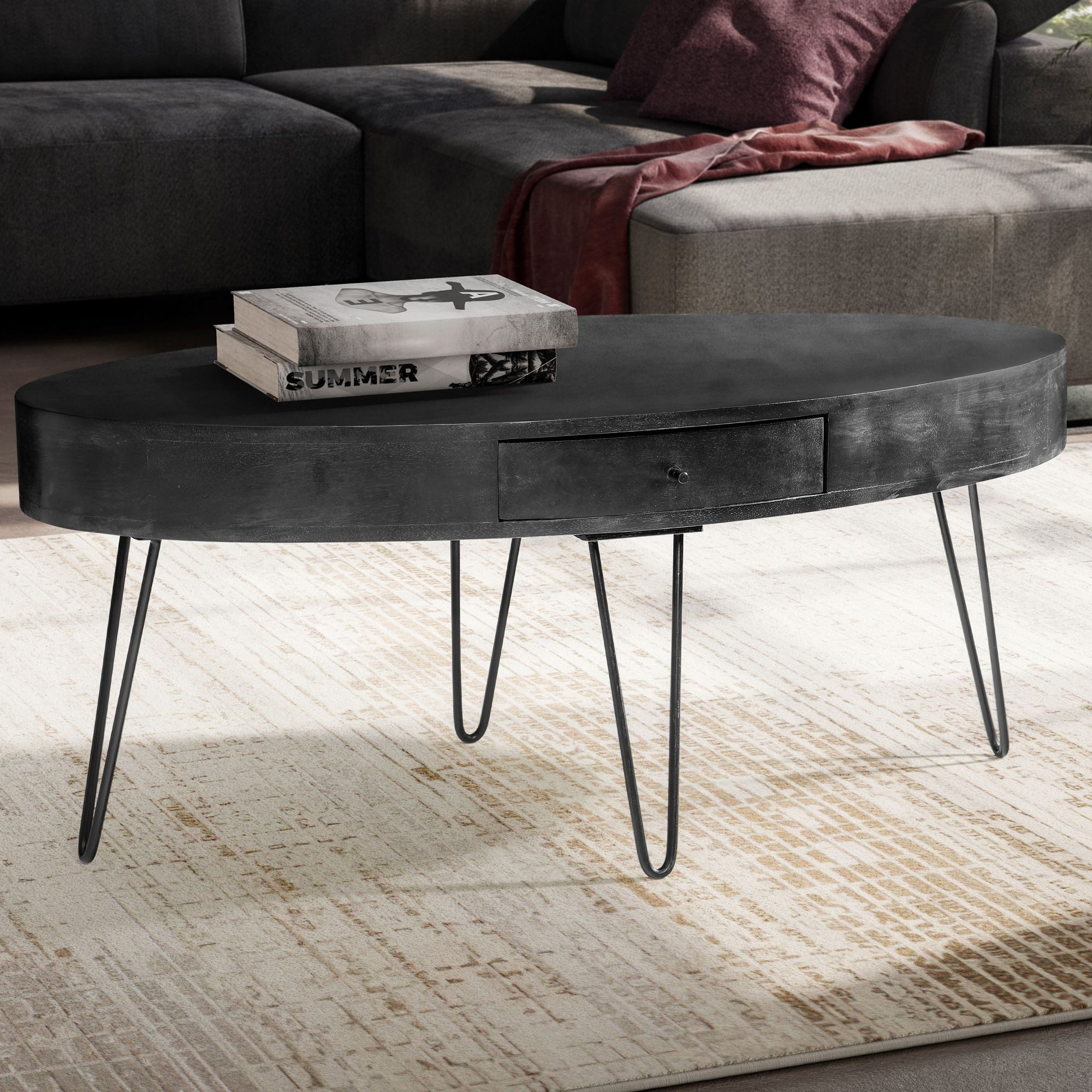 FINEBUY Couchtisch FB106347 (Massivholz Mango 100x50x40 günstig online kaufen