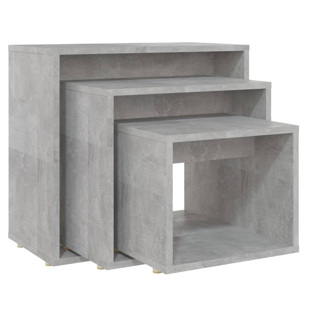 furnicato Satztisch Beistelltisch-Set Betongrau 55x30x50 cm, 44x30x39 cm, 34x30x28 cm (3-St)