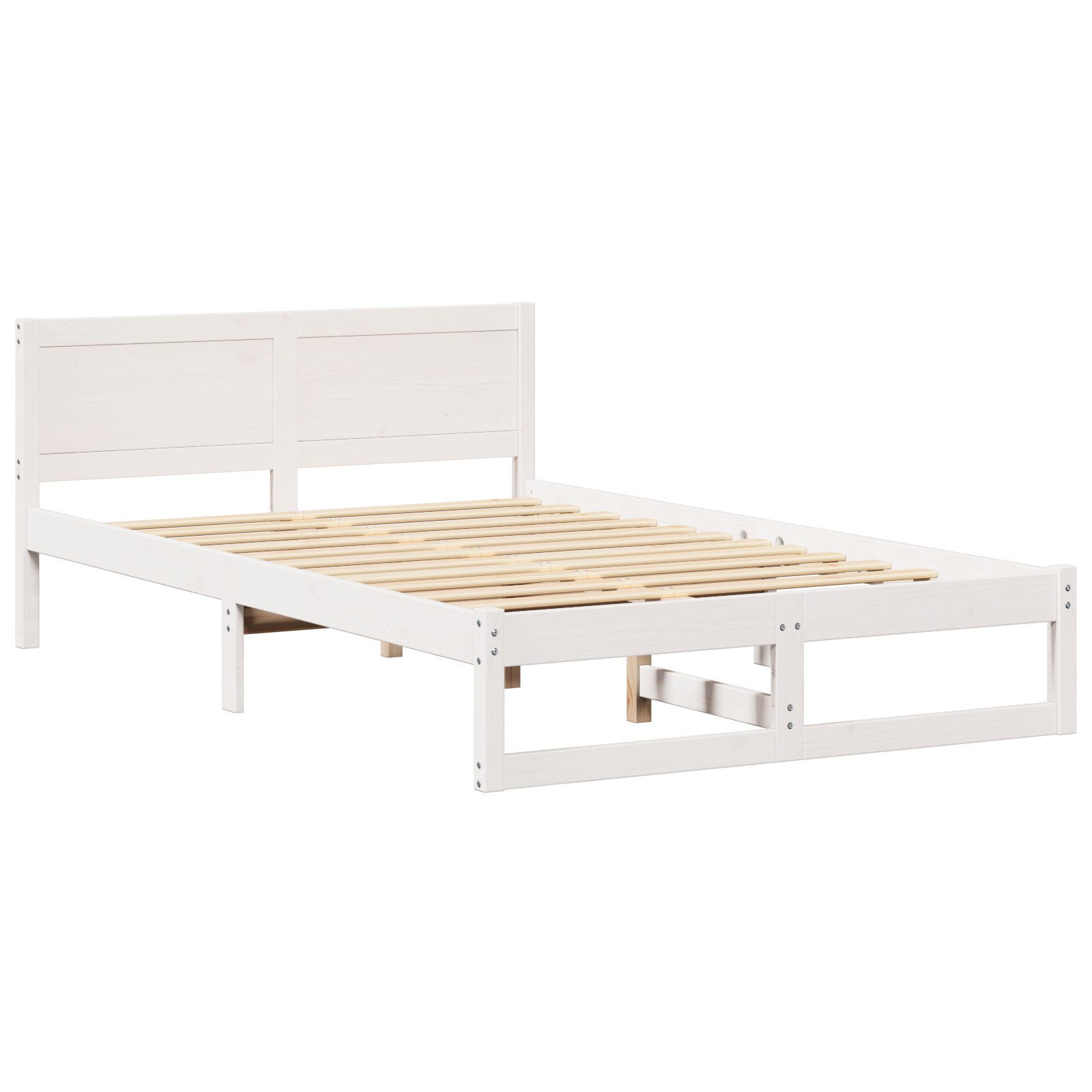 vidaXL Bett Bettrahmen Weiß Massivholz Kiefer günstig online kaufen