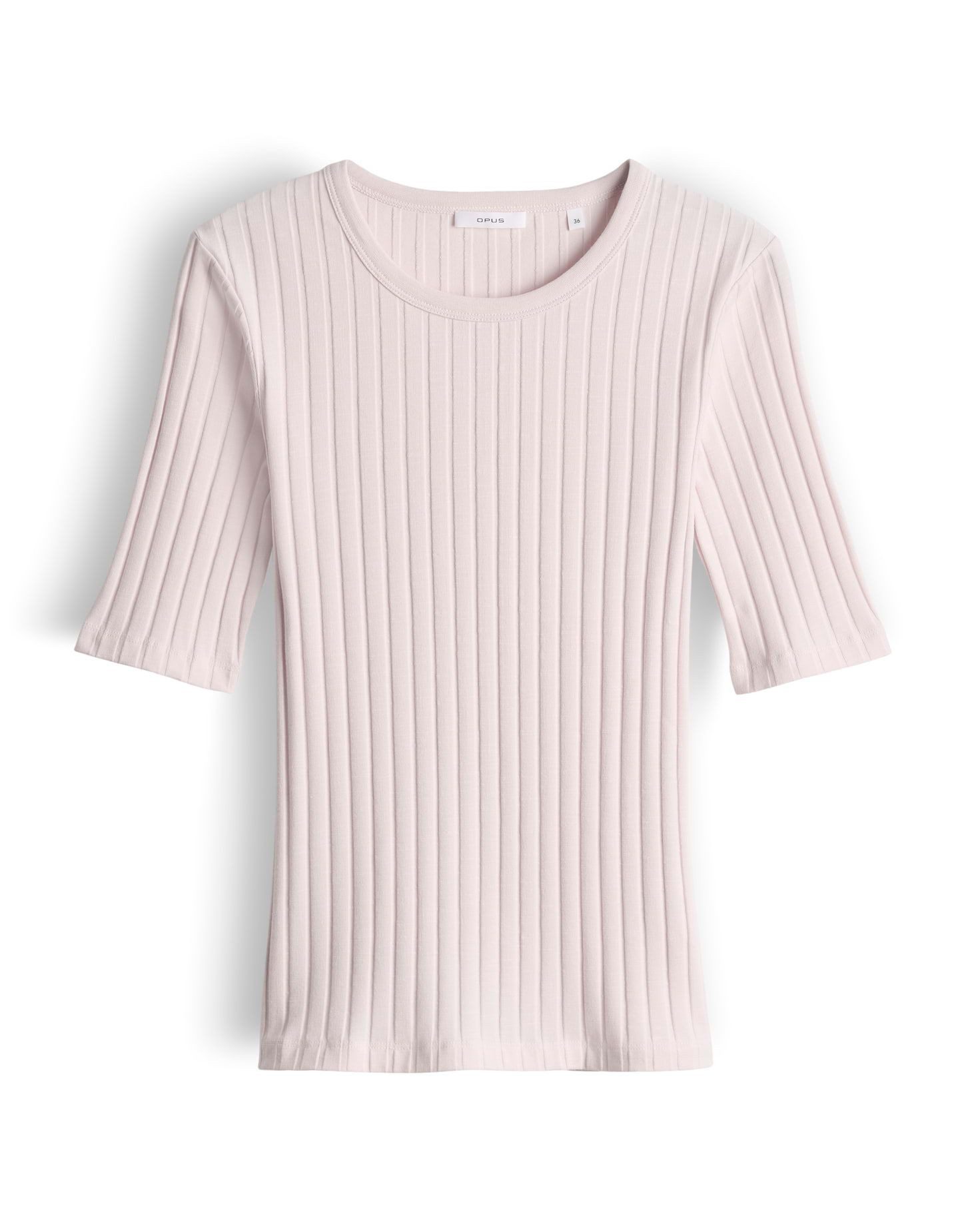 Kurzarmshirt Basic Rippshirt aus Baumwoll Mix