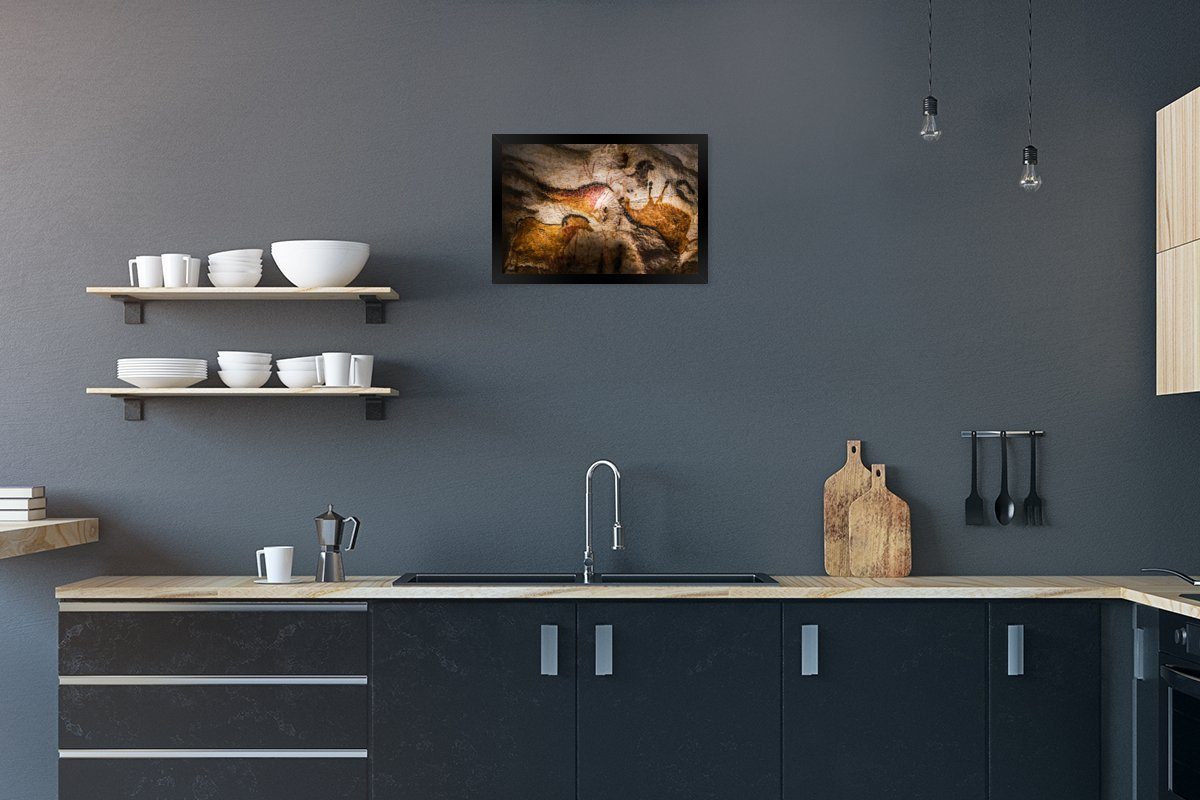 Poster Wandgemälde in den Höhlen von Lascaux in Frankreich