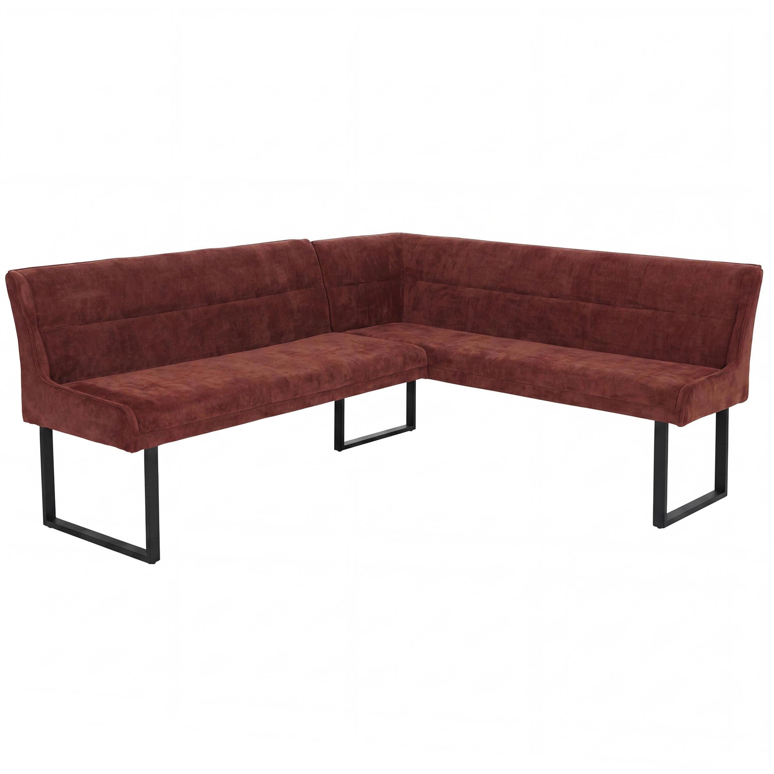 MCW Eckbank MCW-O81-210, Dekorative Ziernaht, Mit höhenverstellbaren Fußbodenschonern