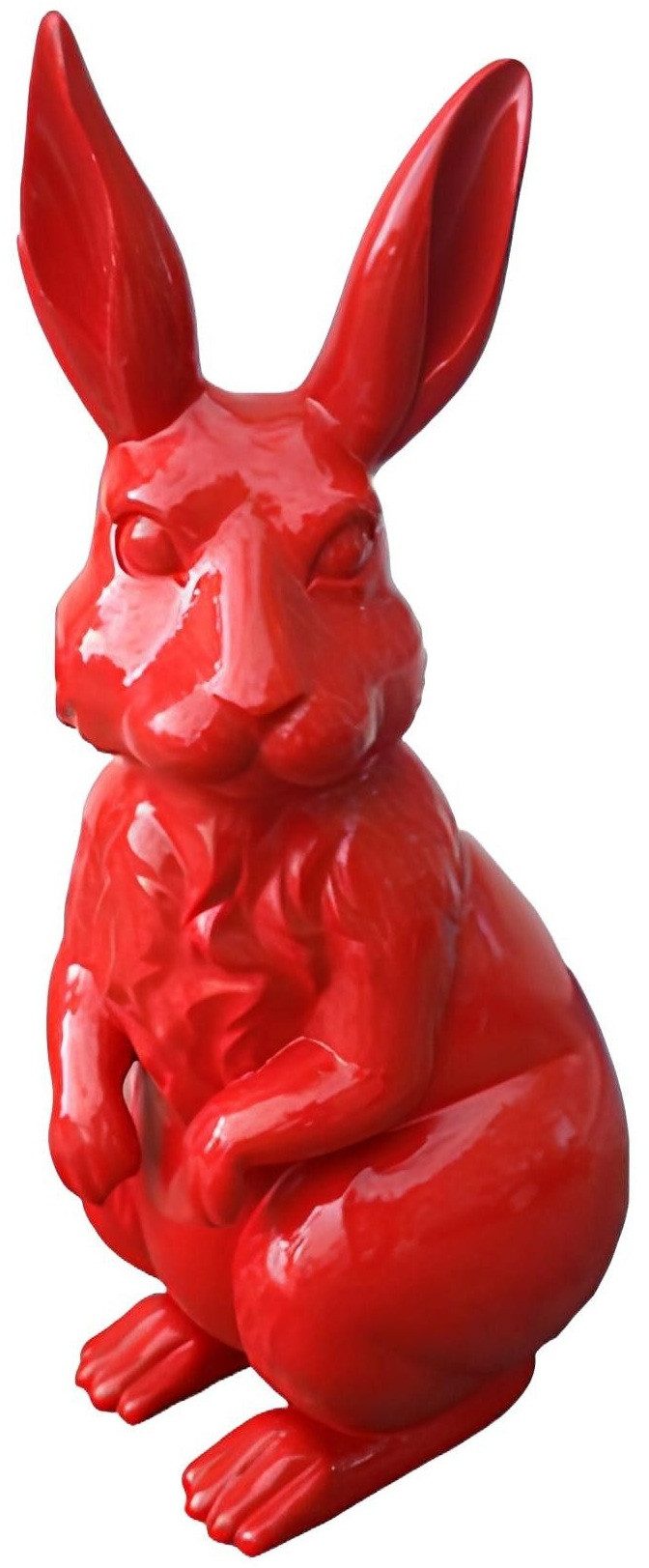 Xlmoebel Skulptur Garten Dekoration Rote Hasenfigur Skulptur Deko-Statue 110 cm (Skulptur), Hergestellt in Europa