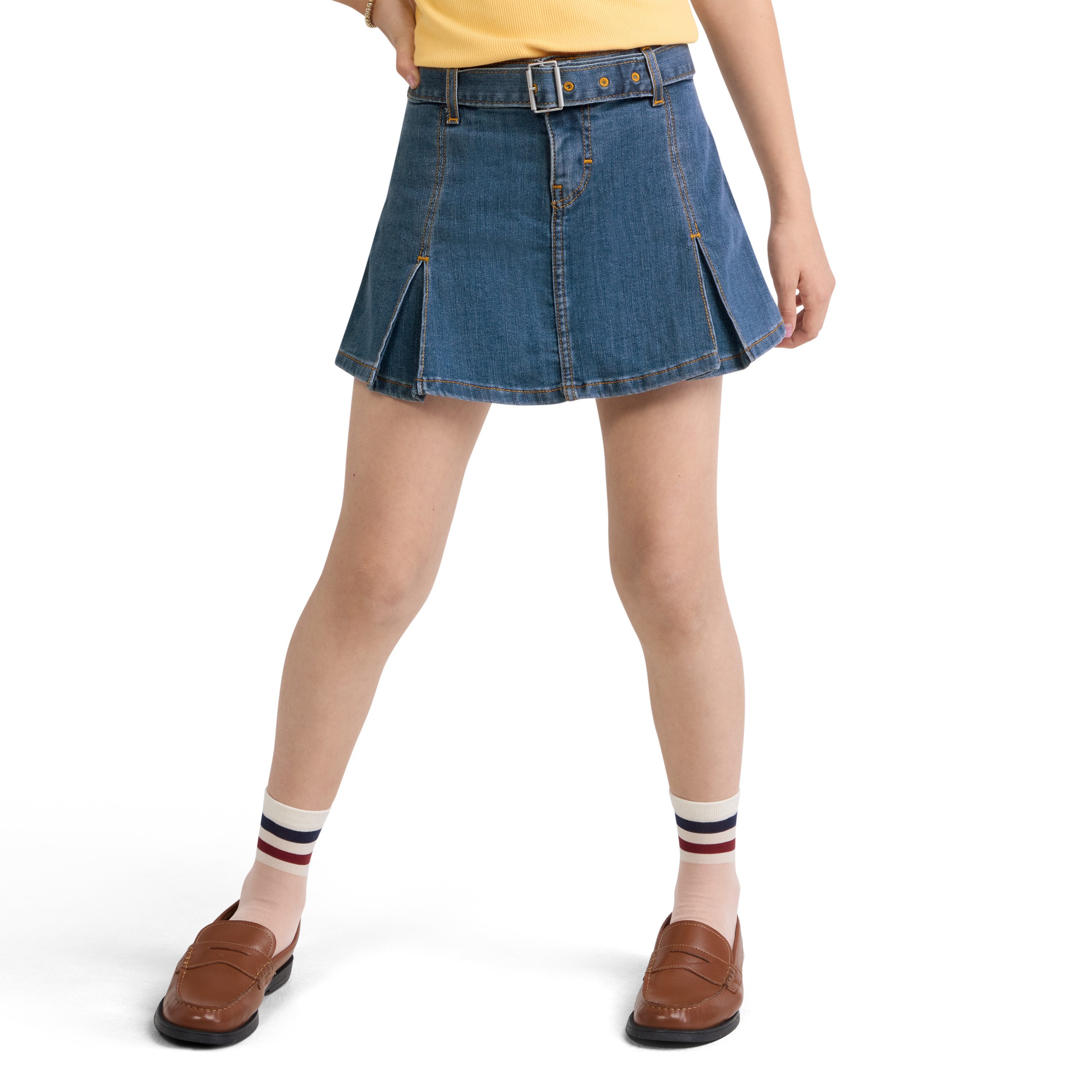 Levi's® Kids Jeansrock LVG PLEATED SKORT W BELT Denim-Rock-Shorts mit Jeans-Gürtel - für Girls