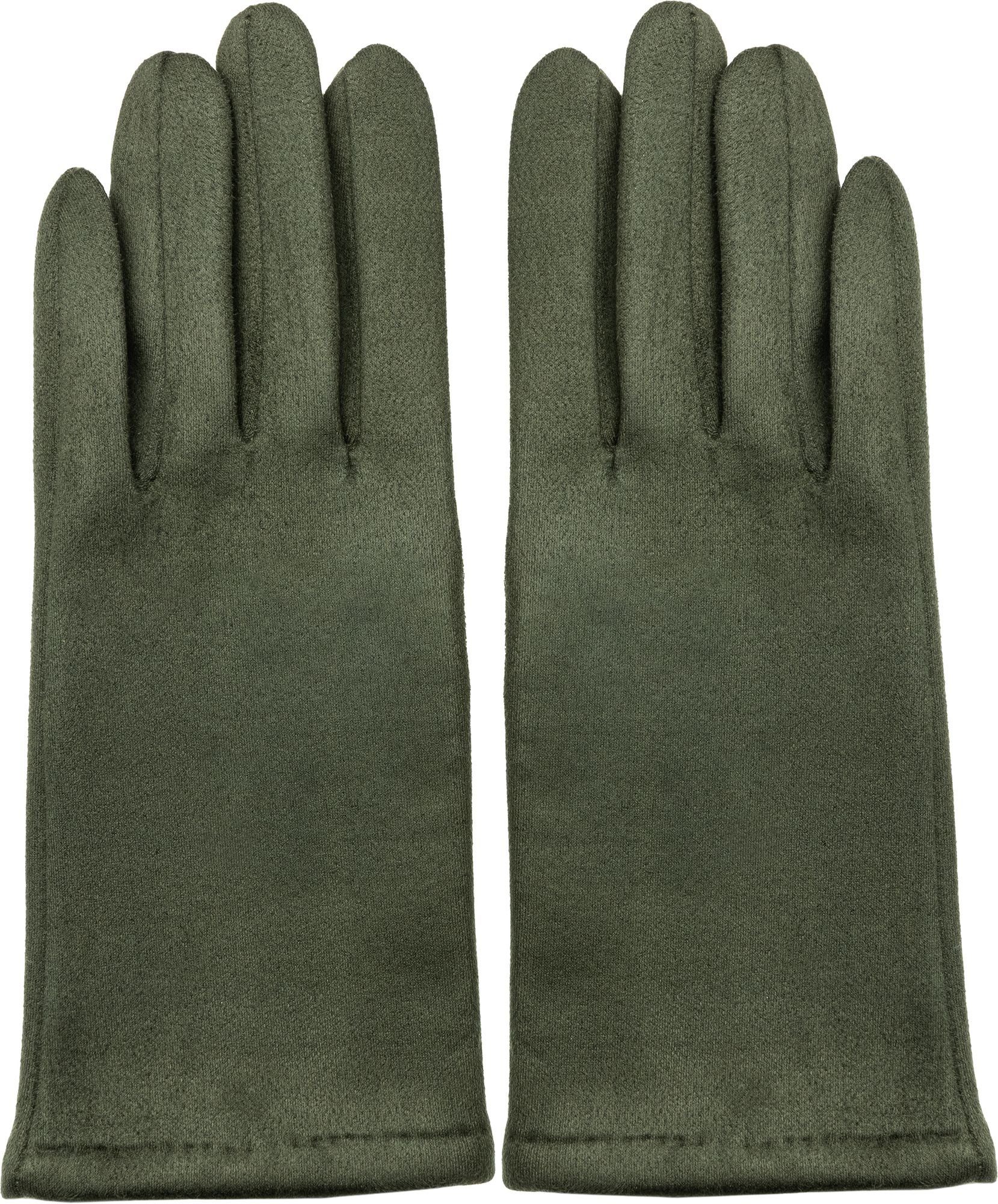 Caspar Strickhandschuhe GLV013 klassisch uni grün Handschuhe Winter elegante oliv Damen