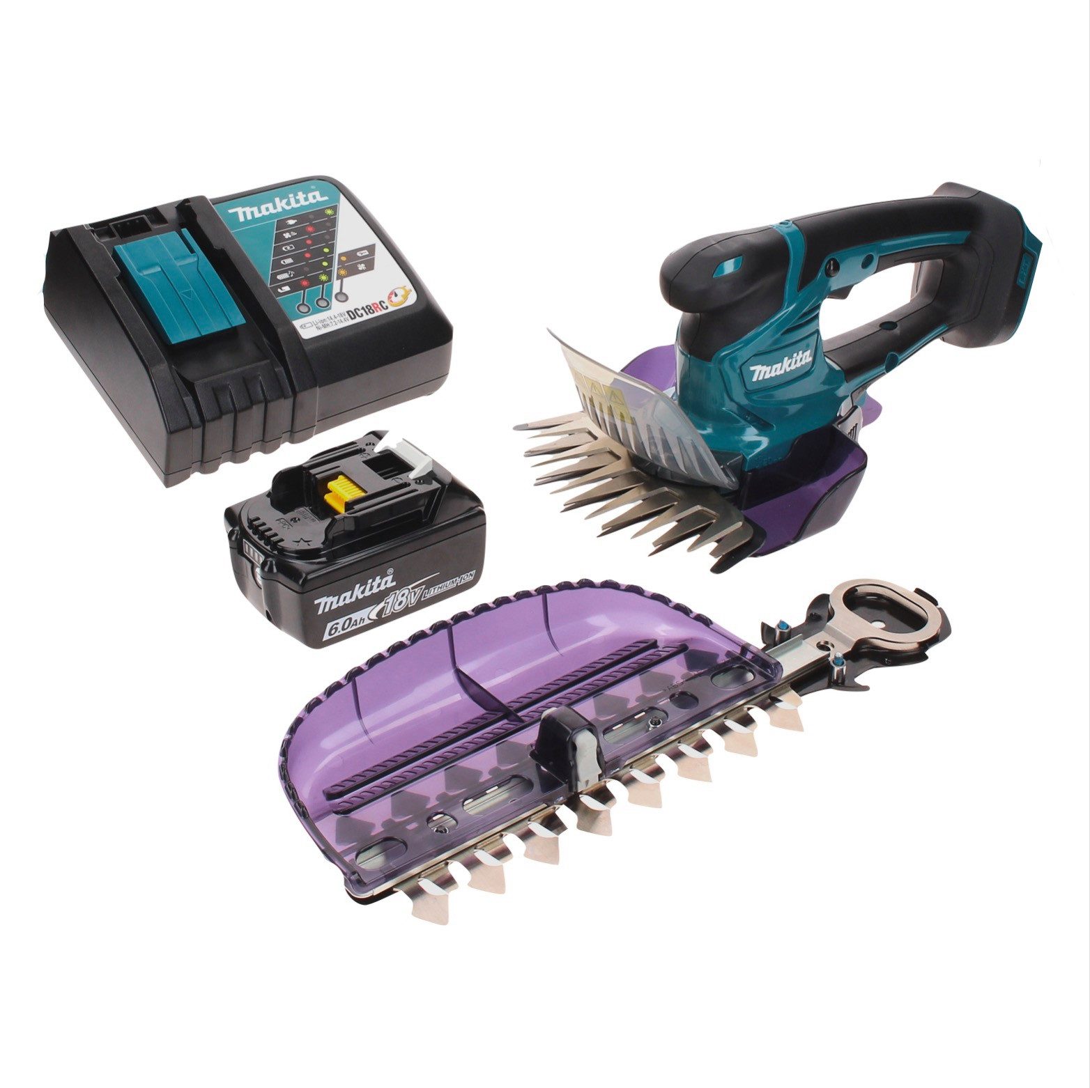 Makita Akku-Grasschere DUM 604 RG1X Akku Grasschere 18 V mit Gras- und Strauchscherblatt