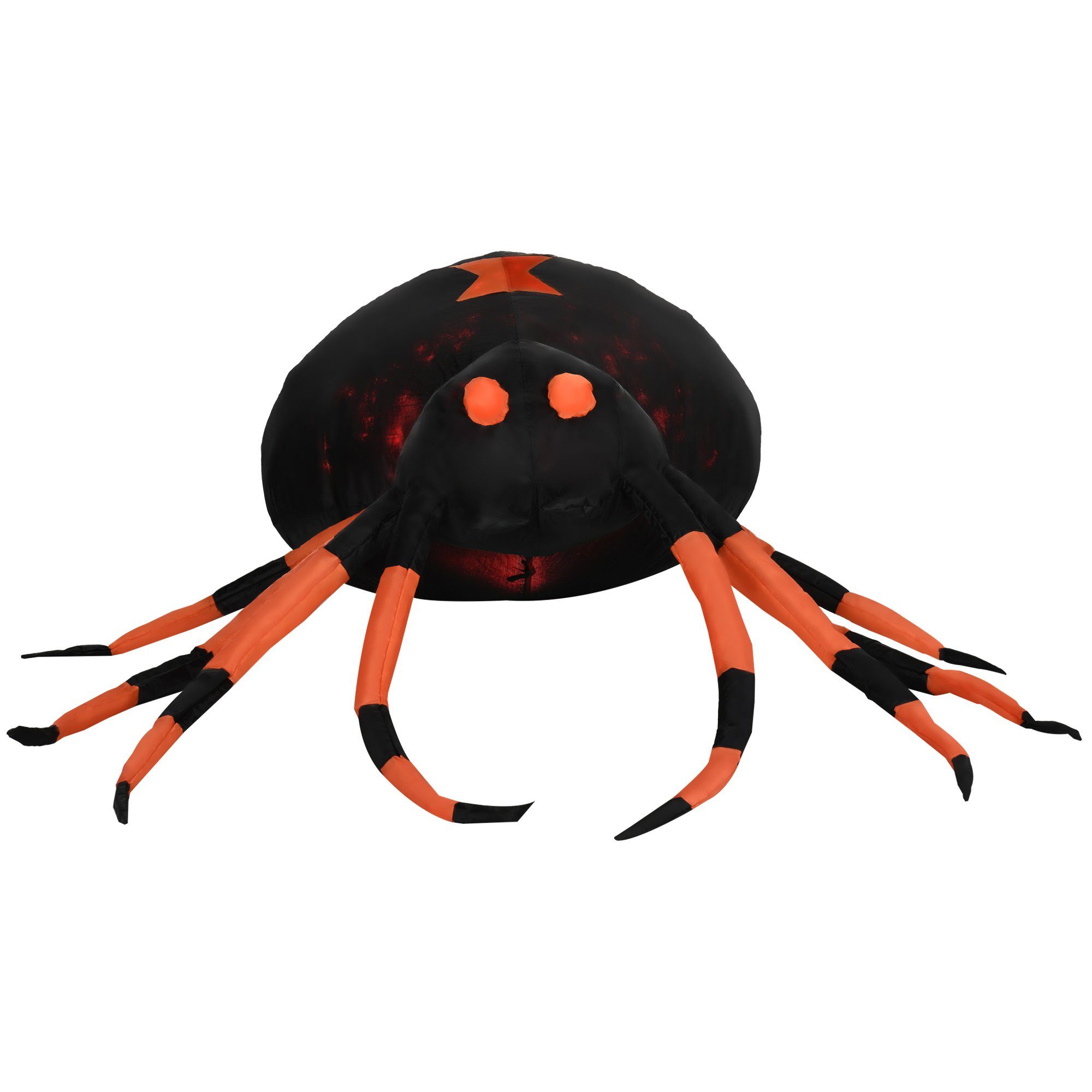 Outsunny LED-Dekofigur Halloweendeko große Spinne, mit Gebläse, aufblasbar (Set, 6 St., 1 x Aufblasbare Halloween-Dekoration; 4 x Hering; 1 x Gebläse), mit LED-Lichte