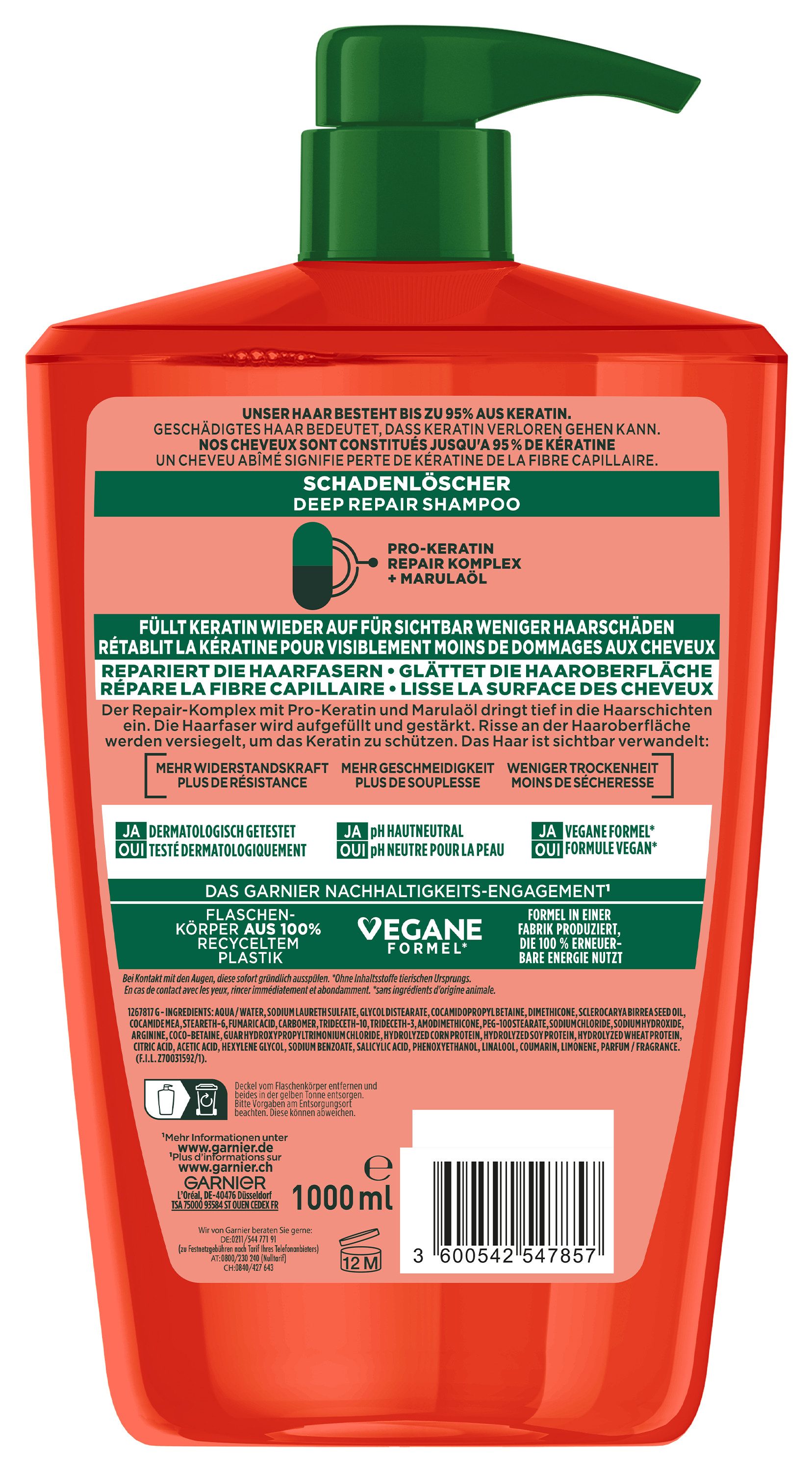 GARNIER Haarshampoo Garnier Fructis Schadenlöscher Deep Repair Shampoo