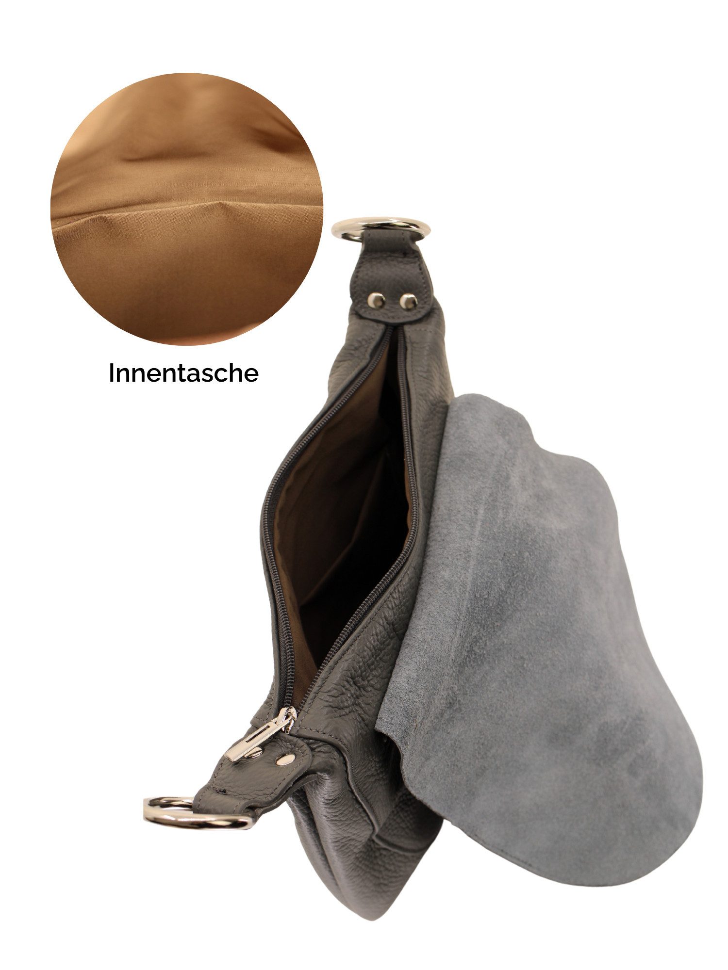 Adel Bags Schultertasche Kayla Ledertasche Made in Italy mit 2 Riemen, Zwei Tragegurte inklusive, Made in Italy