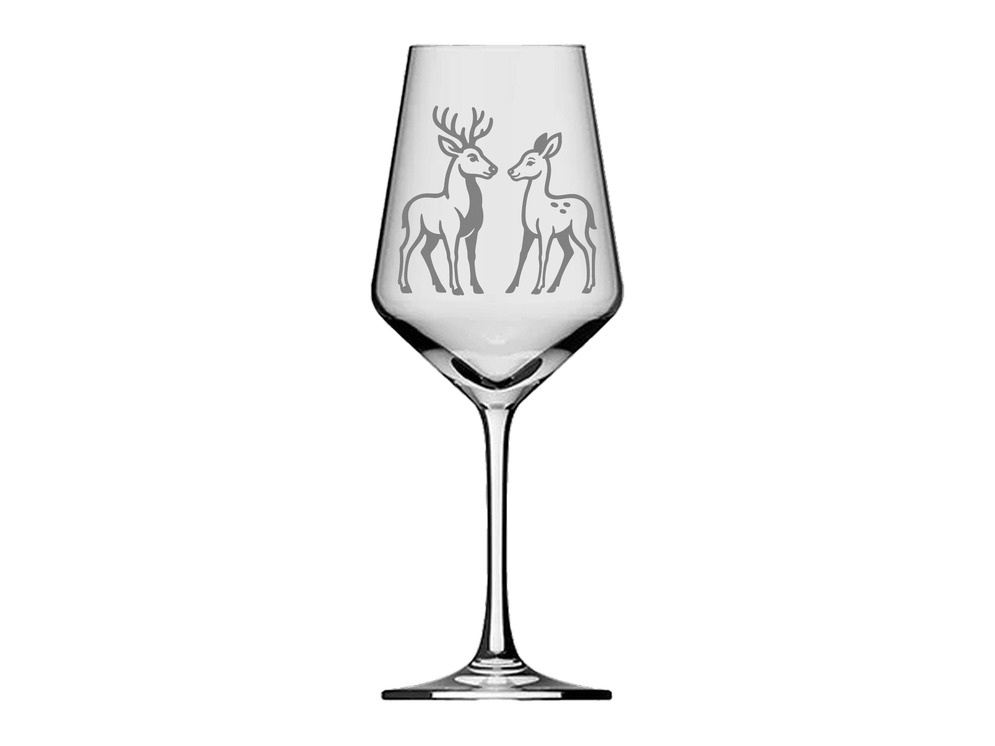 eXODA Weinglas Weinglas Hirsch graviert spülmaschinenfest für besondere Momente, 1-tlg., Glas, Atemberaubende Darstellung