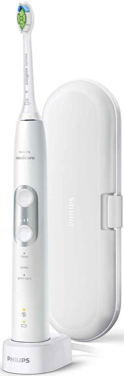 Philips Sonicare Elektrische Zahnbürste HX6877/28, Aufsteckbürsten: 1 St., ProtectiveClean 6100, Schallzahnbürste, mit 3 Putzprogrammen