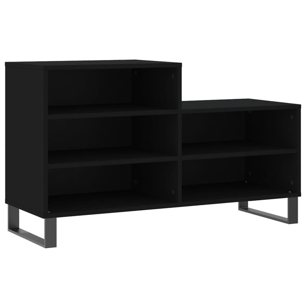 vidaXL Schuhregal Schuhregal Schwarz 102x36x60 cm Holzwerkstoff, 1-tlg.