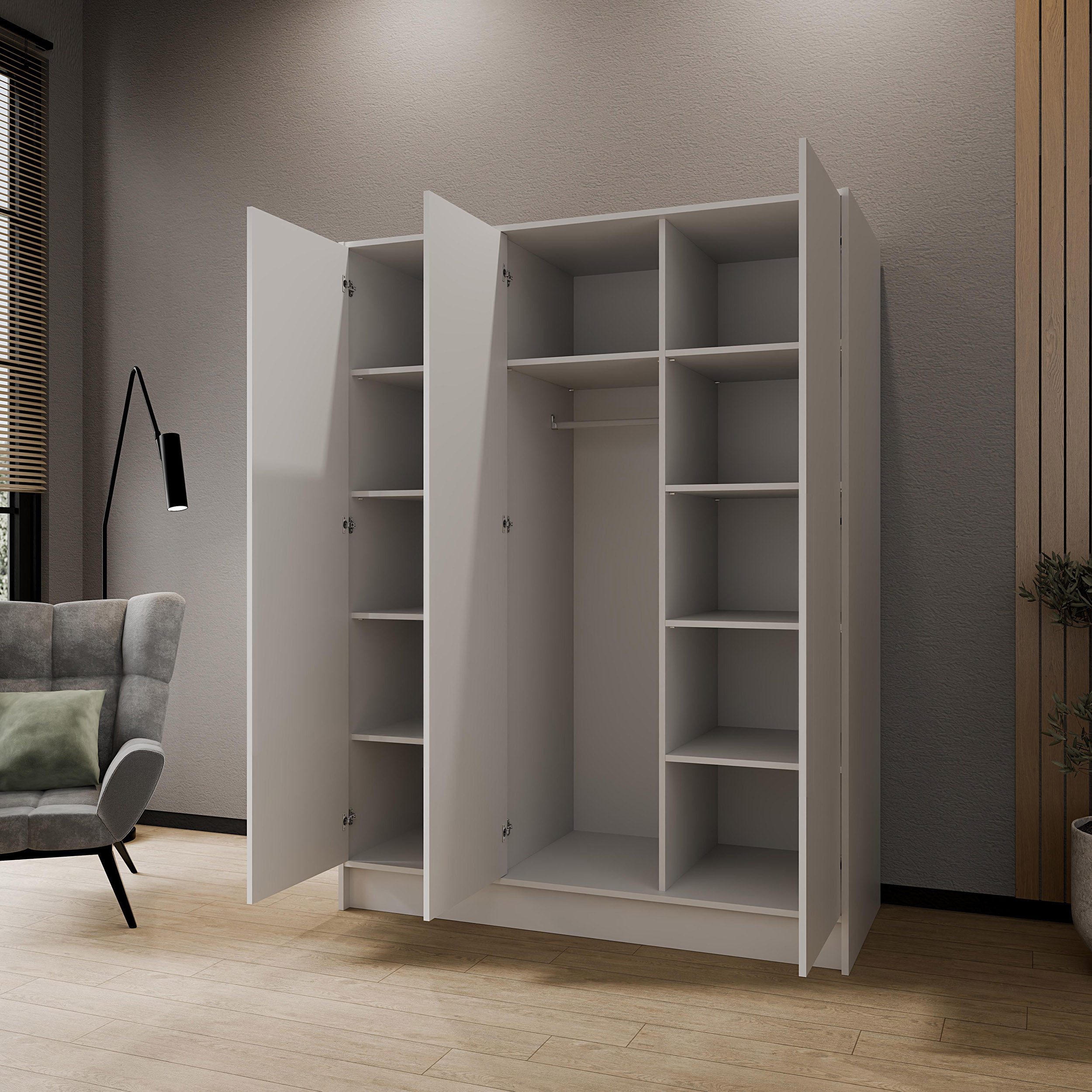 Beautysofa Kleiderschrank Gava moderne Schlichtheit und funktionale Eleganz (Schrank mit flexibel konfigurierbar, TIP-ON Öffnungssystem) Breiten zur Auswahl: 10 – Bild 5 von 5