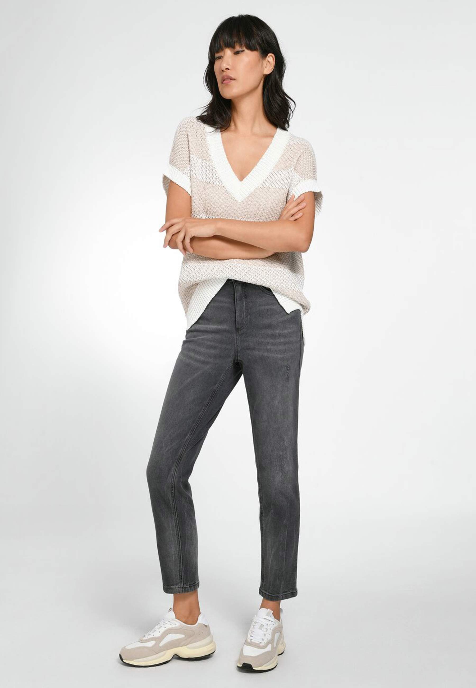 Basler 5-Pocket-Jeans Cotton mit modernem grau Design