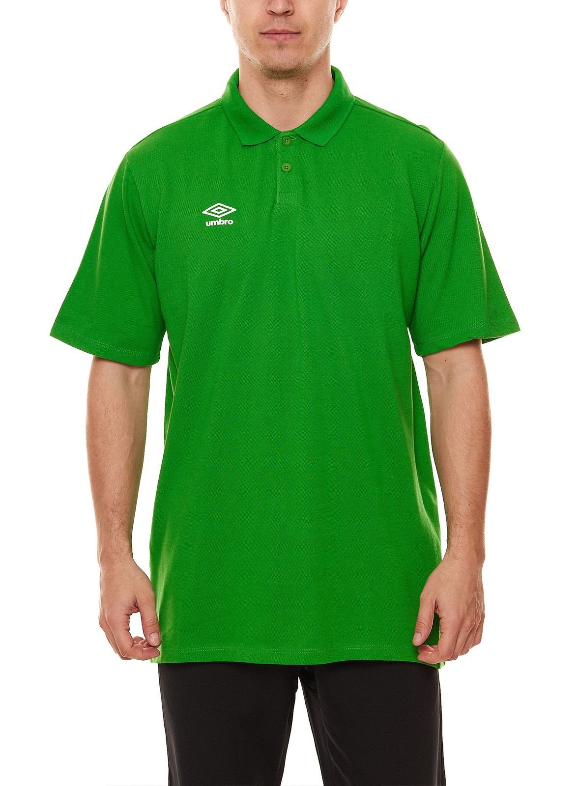 Umbro Rundhalsshirt umbro Club Polohemd Herren modisches Essential Polo-Shirt UMTM0323-065 Grün Golf-Shirt