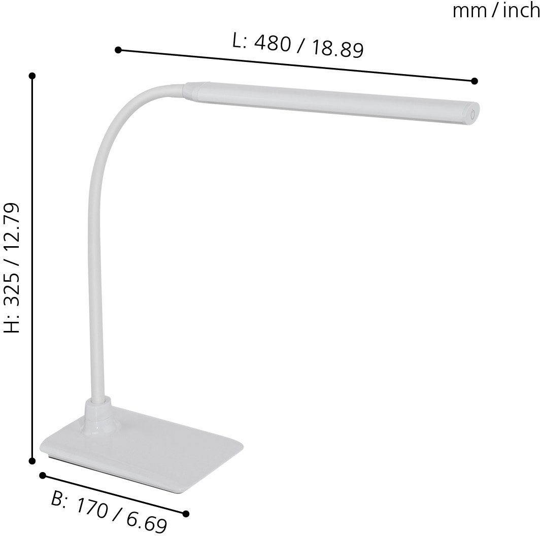 LED Tischleuchte Neutralweiß integriert, LED LAROA, EGLO fest Dimmfunktion,