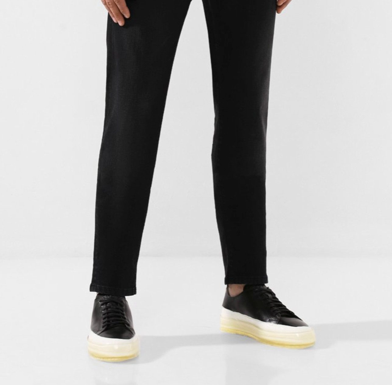 MSGM Herren Dipped Sole Edition Floating Schuhe Made in Italy Sneaker Gepolstert, abriebfest, aus Kalb Leder