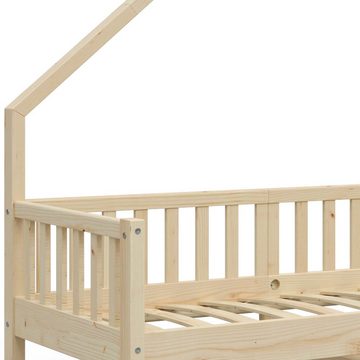 VitaliSpa® Hausbett Kinderbett Spielbett Noemi 80x160cm Natur Rausfallschutz